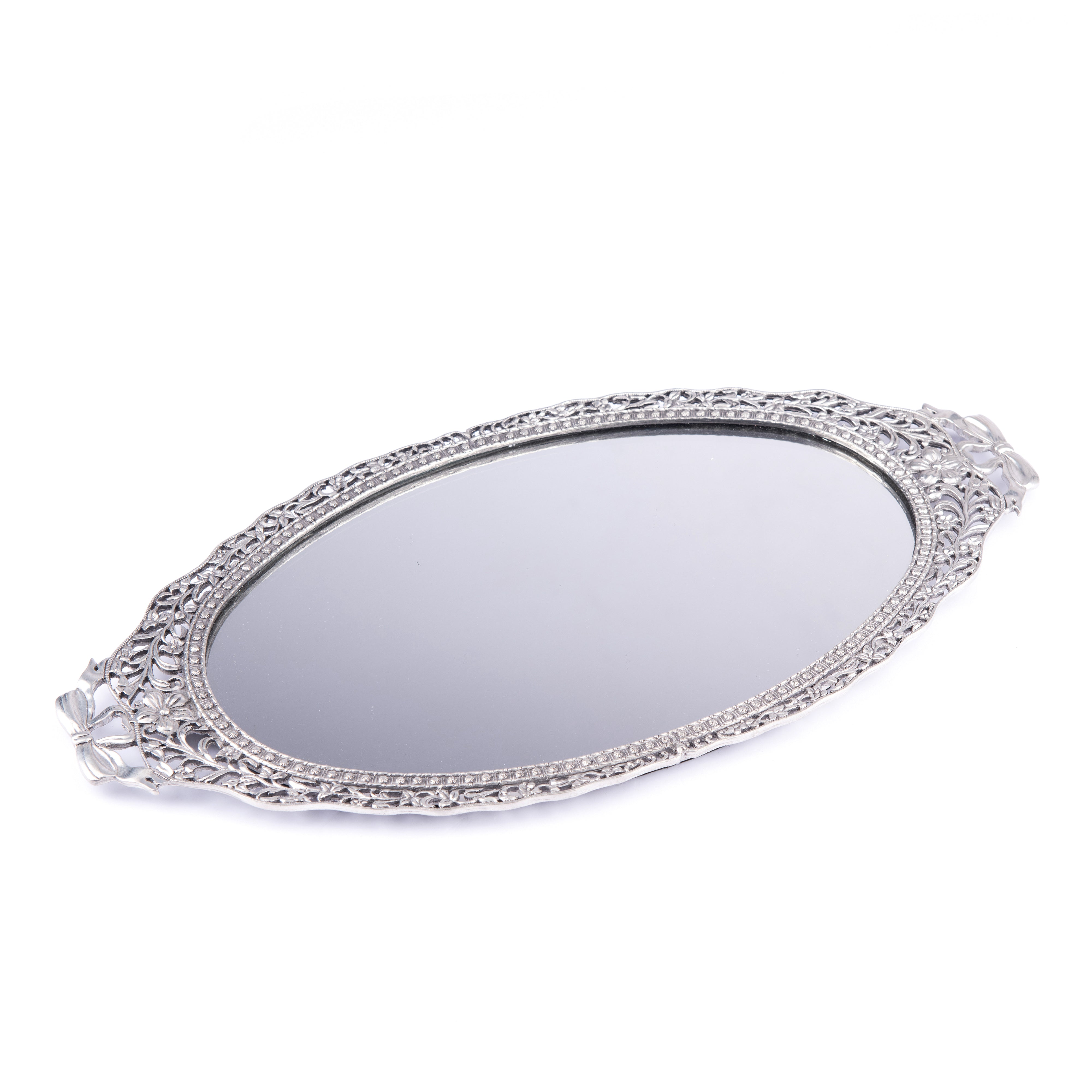 Elias Artmetal. Filigree Flowers Mirror Tray