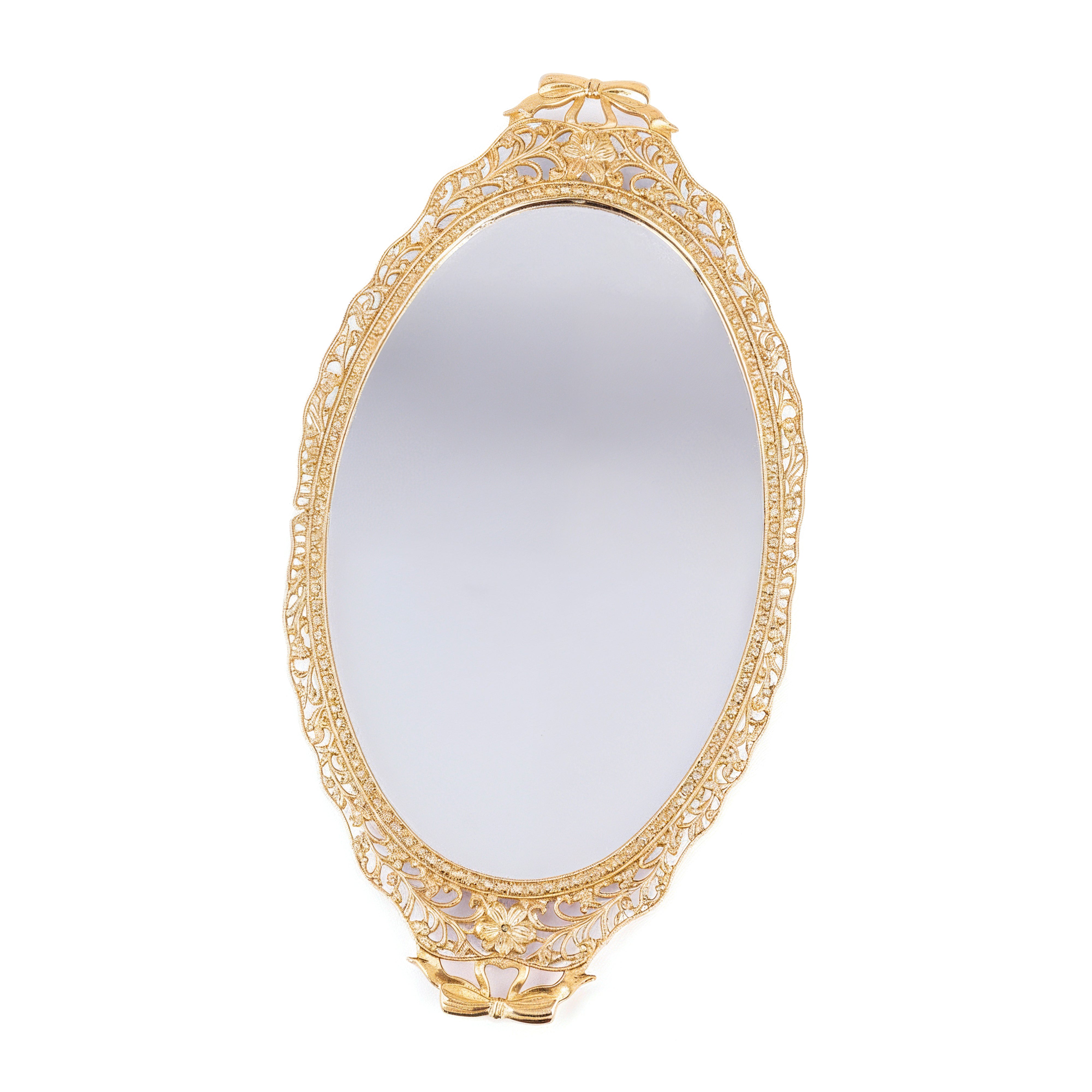 Elias Artmetal. Oval Decorative Tray in Flowers Design. Small Size