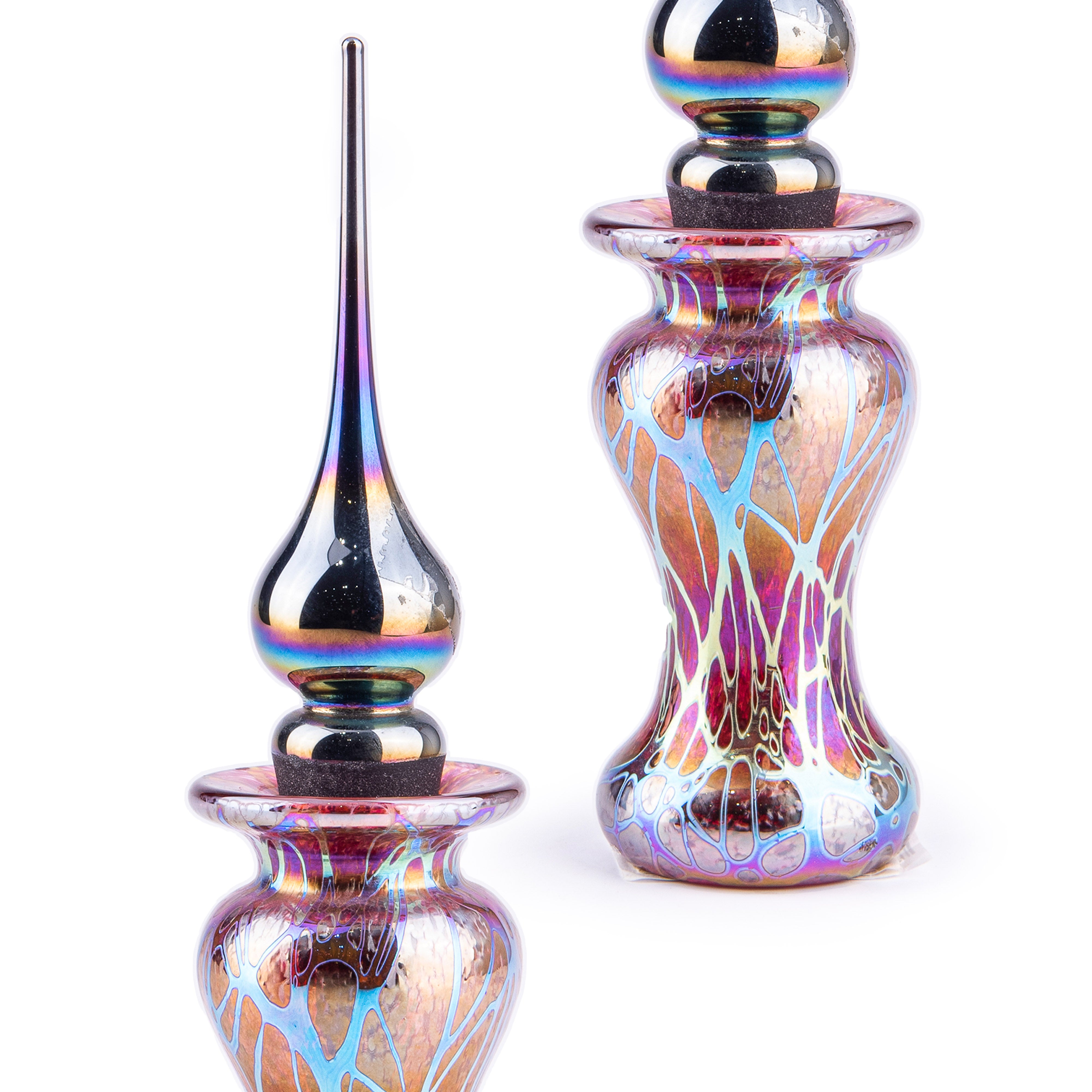 Abelman Glass Art. Pink Shimmering Perfume Bottle. 20 ML