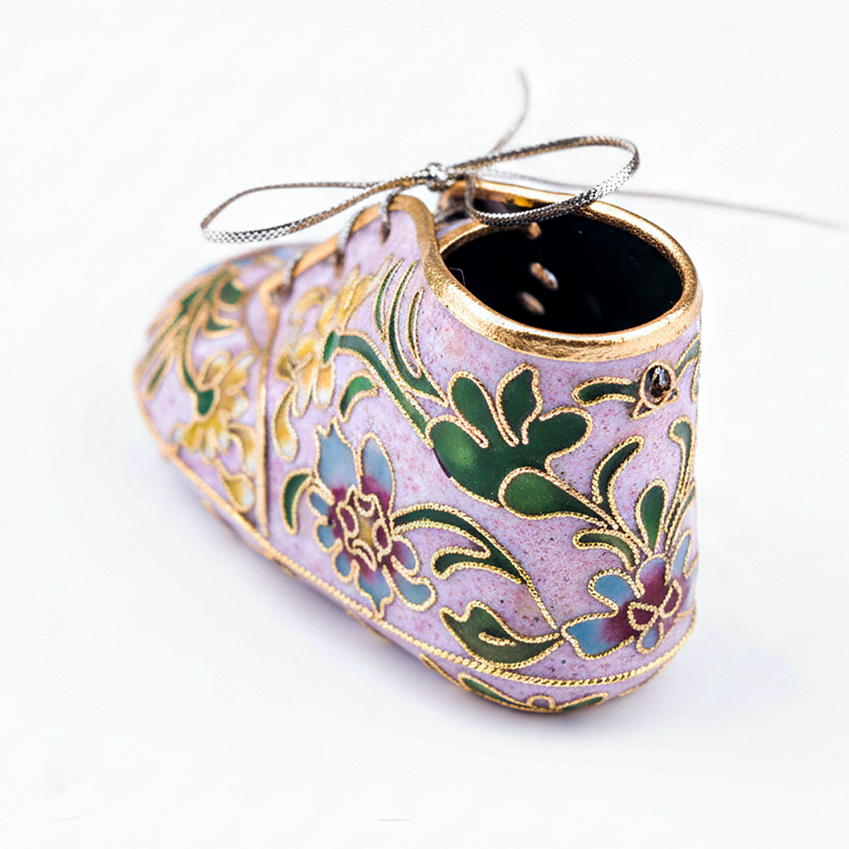 Nyco International. Vintage Cloisonne Figurine Shaped like Baby Shoe. Small Size
