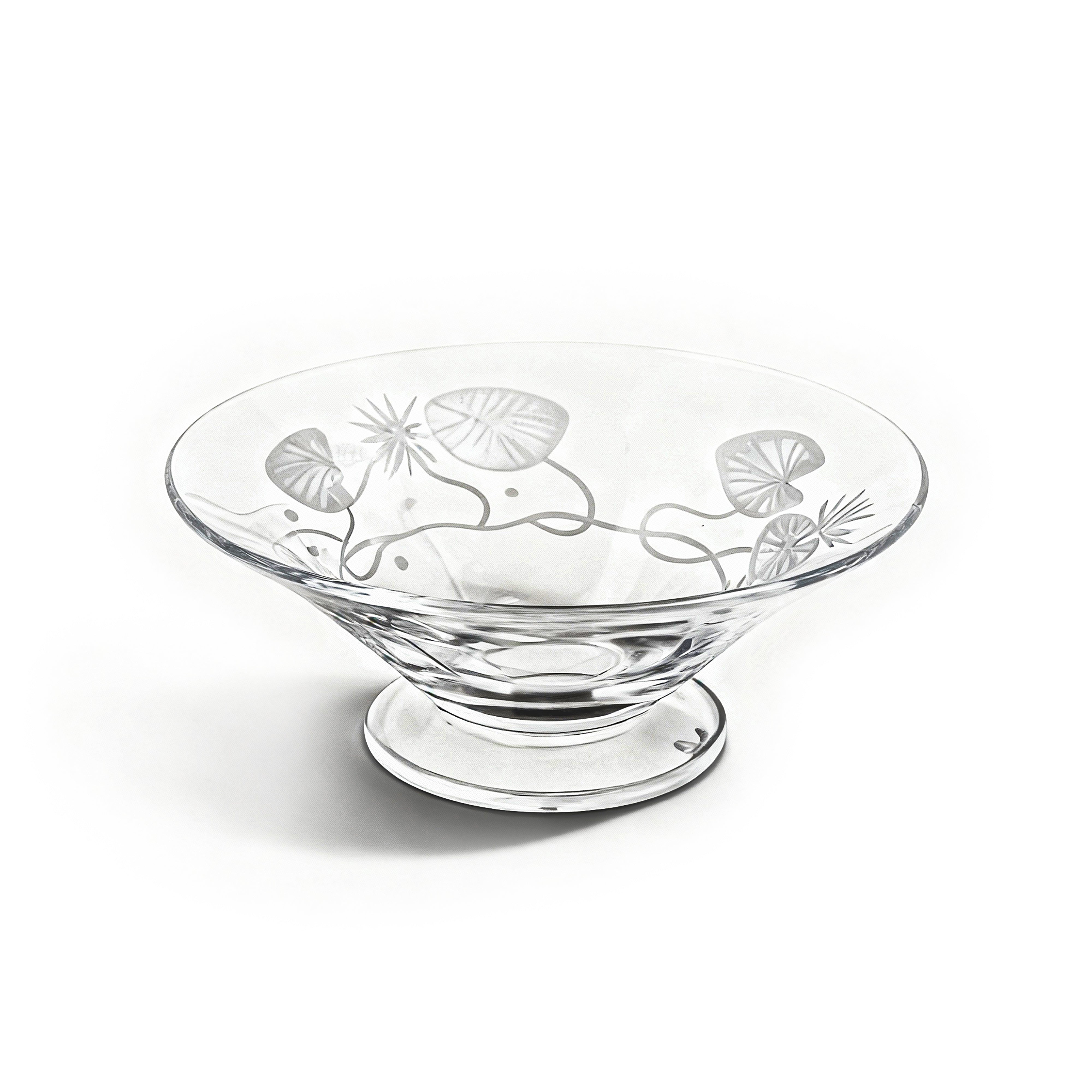 Artel. Crystal Dessert Bowl in Leaves Pattern