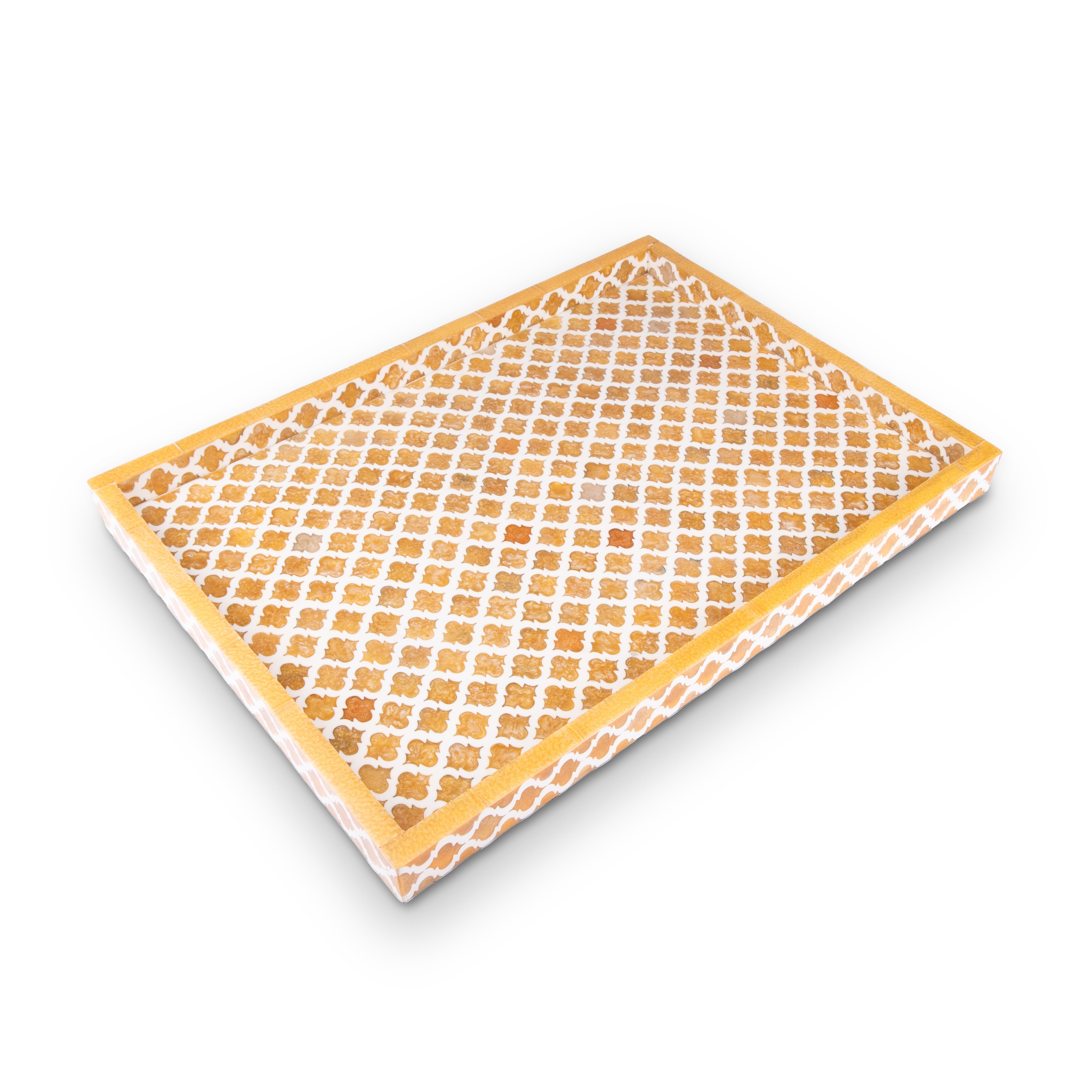 Bojay. Amber Decorative Tray in Bone & Wood. Large Size