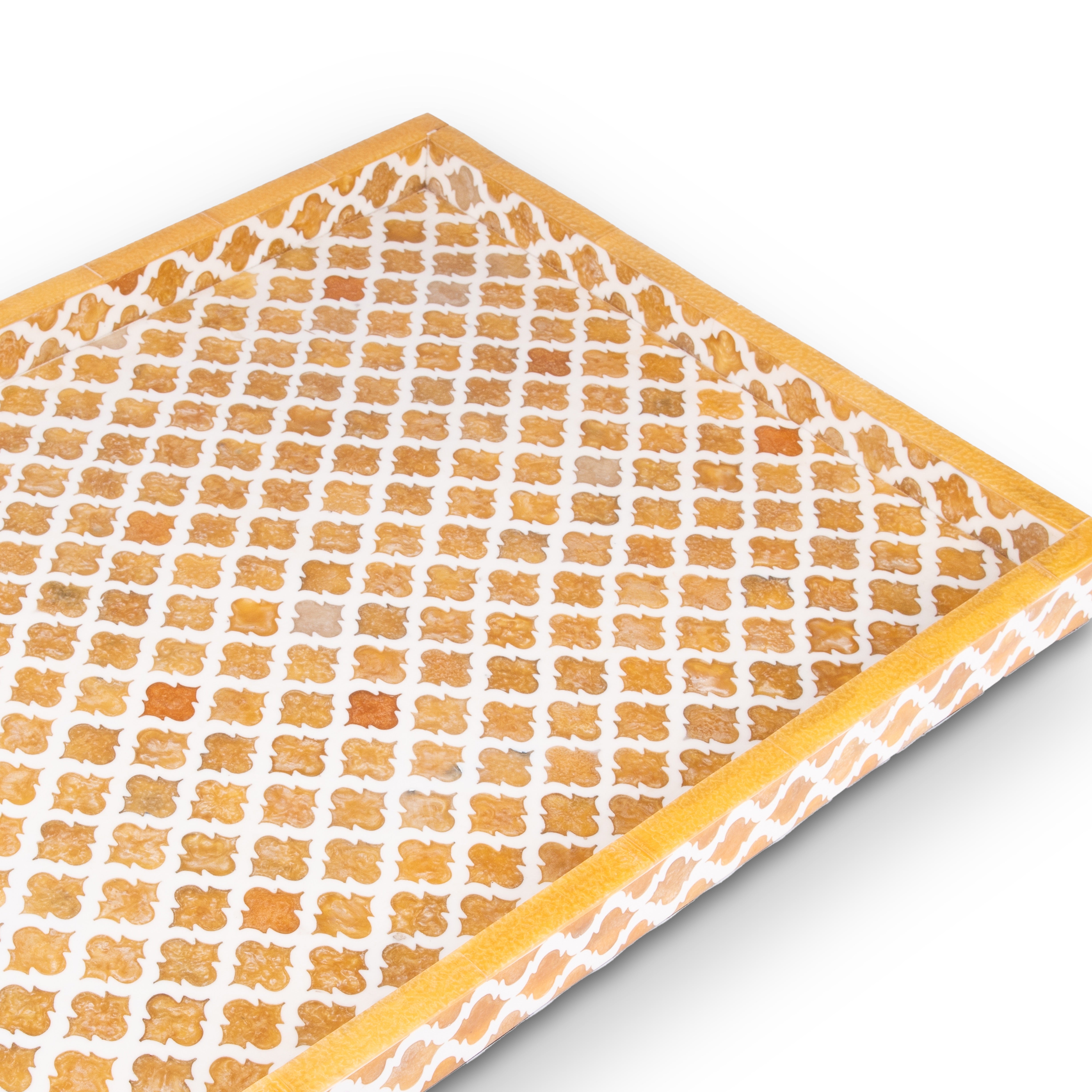 Bojay. Amber Decorative Tray in Bone & Wood. Large Size