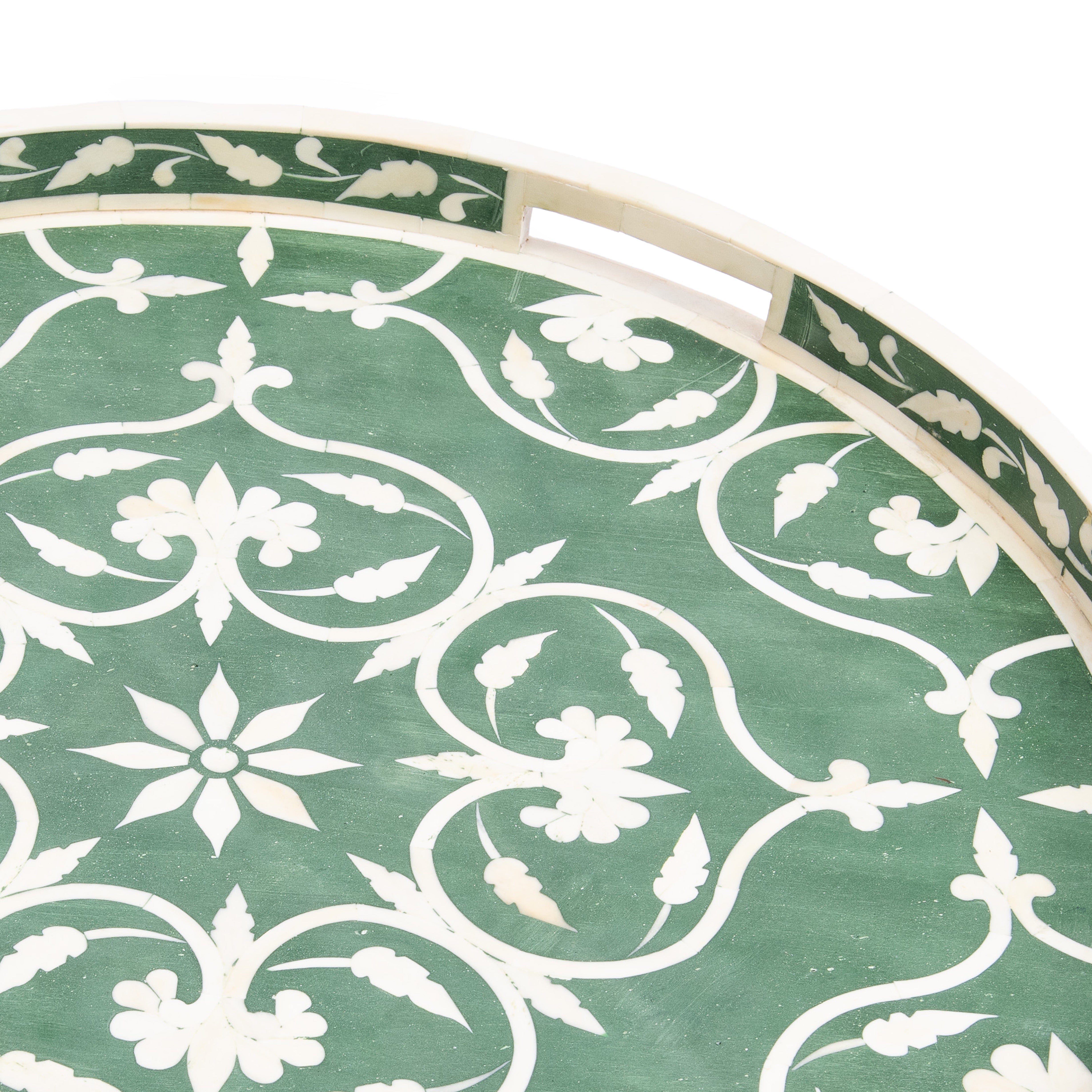 Bojay. Round Decorative Tray in Bone & Wood. Large Size