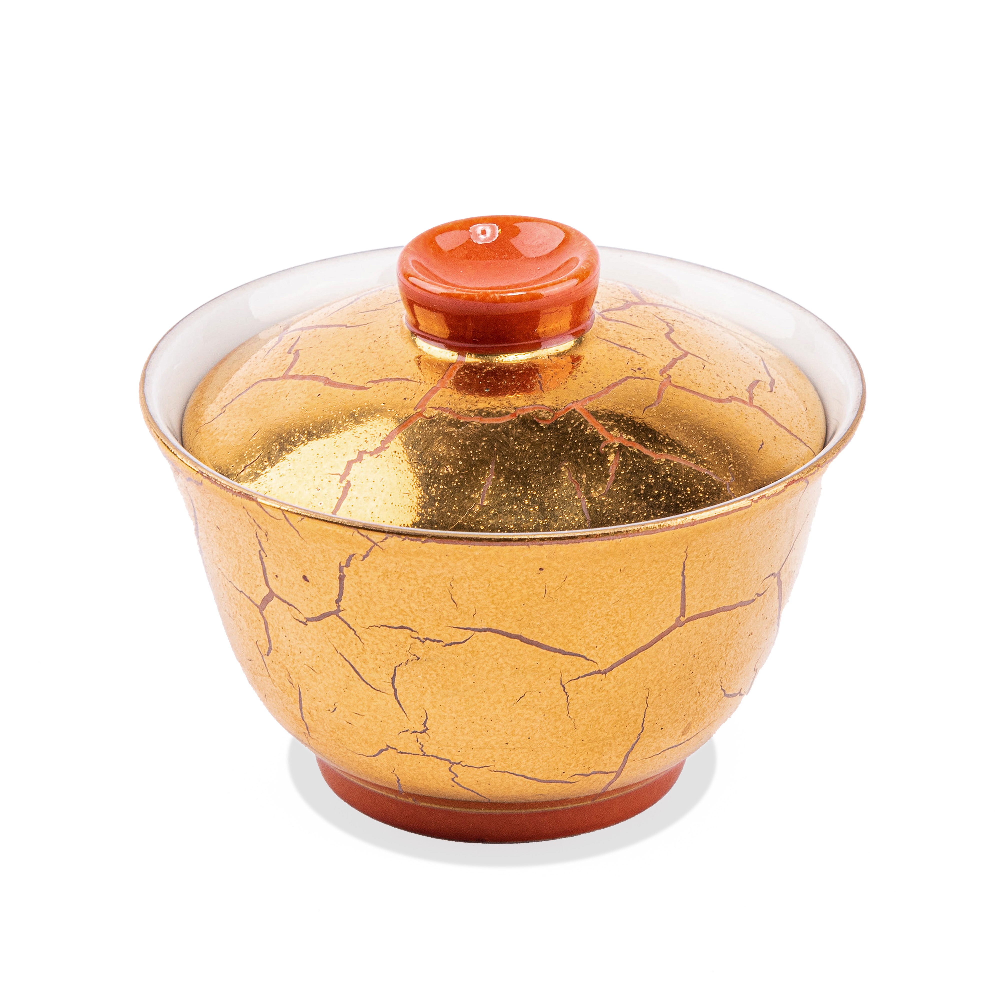 Design Sophie Villepigue. 24K Gold Plated Decorative Tabletop Bowl With Lid.