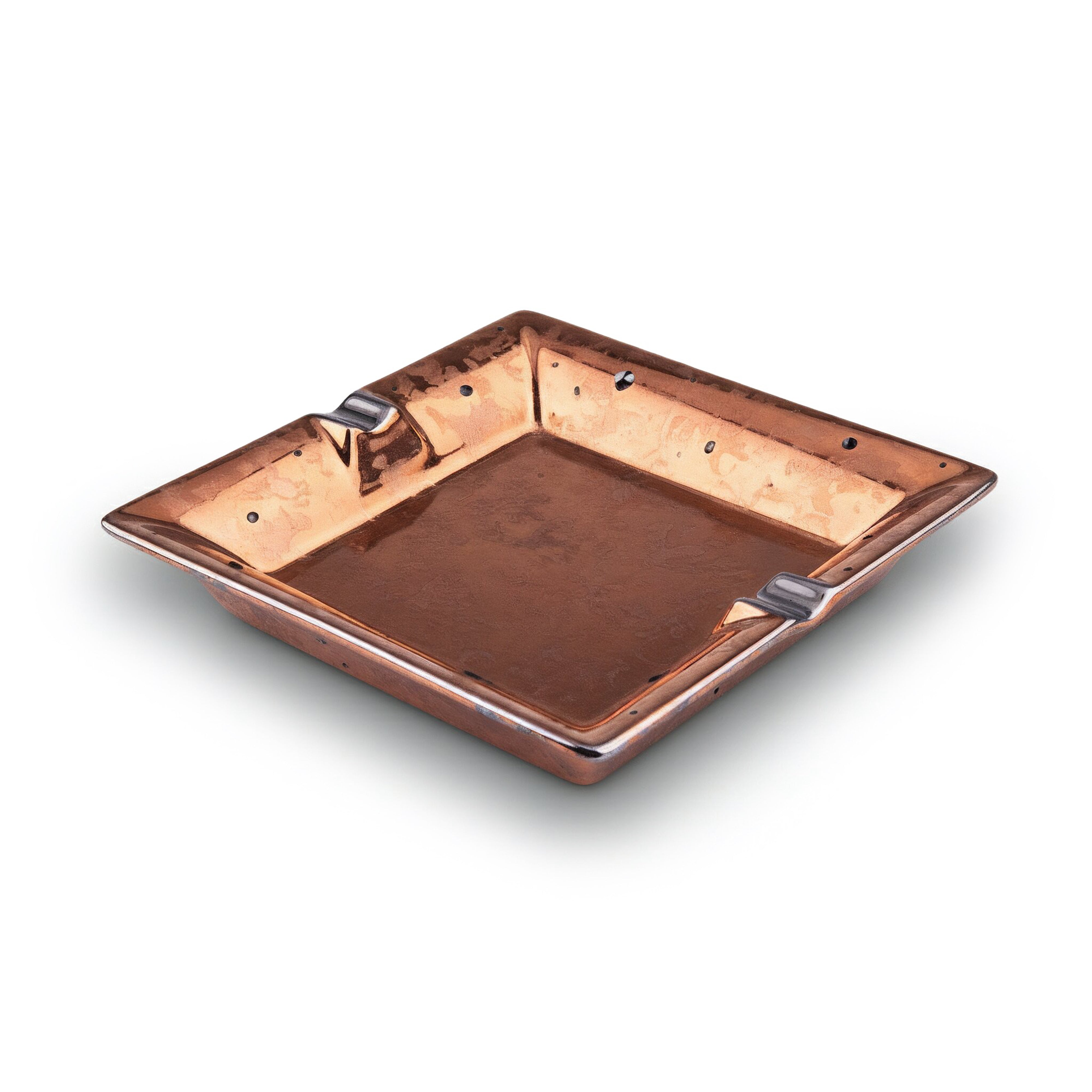 Design Sophie Villepigue. Bronze Porcelain Ashtray Studded with Swarovski