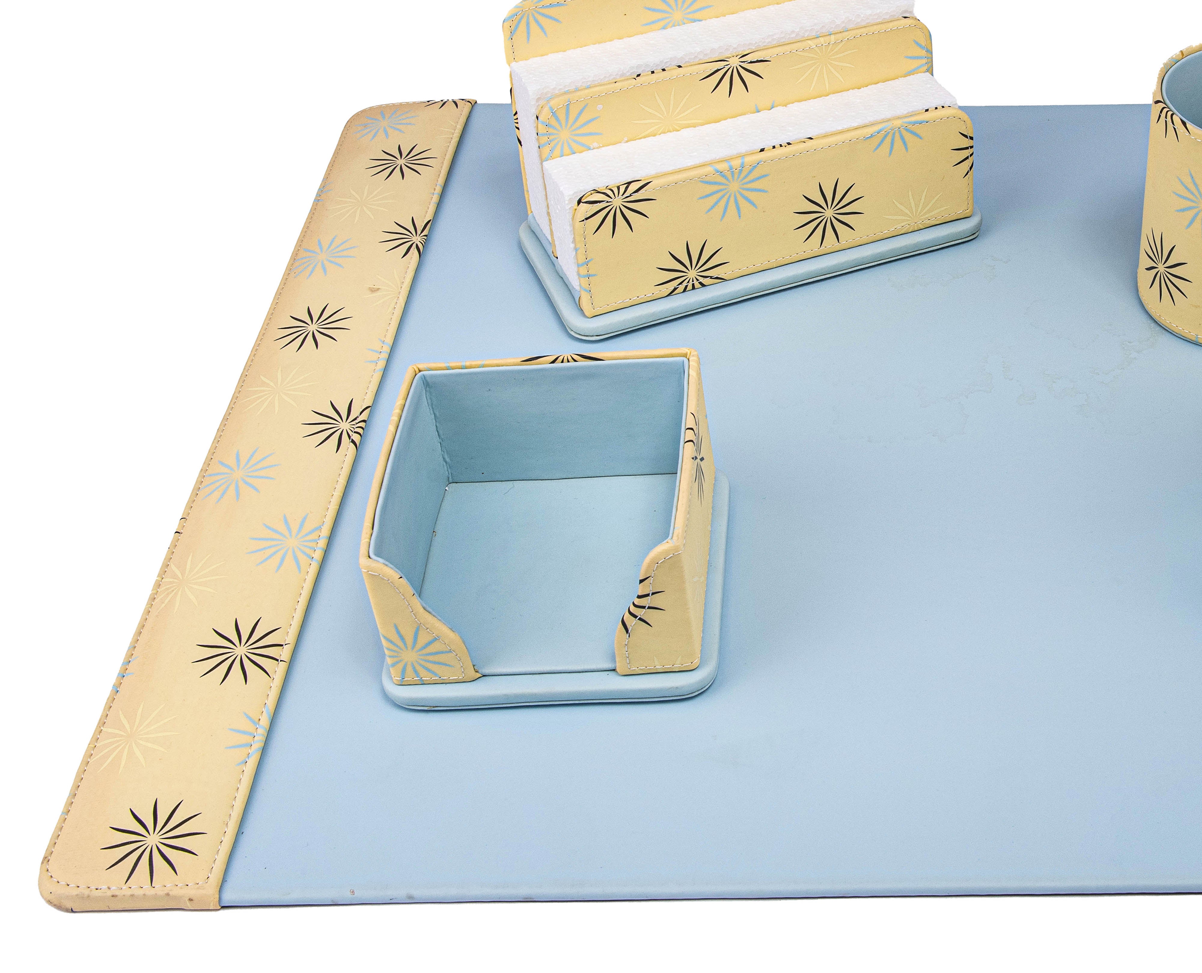 Silvestri. Leather Desktop Accessory. Set of 5 Pieces