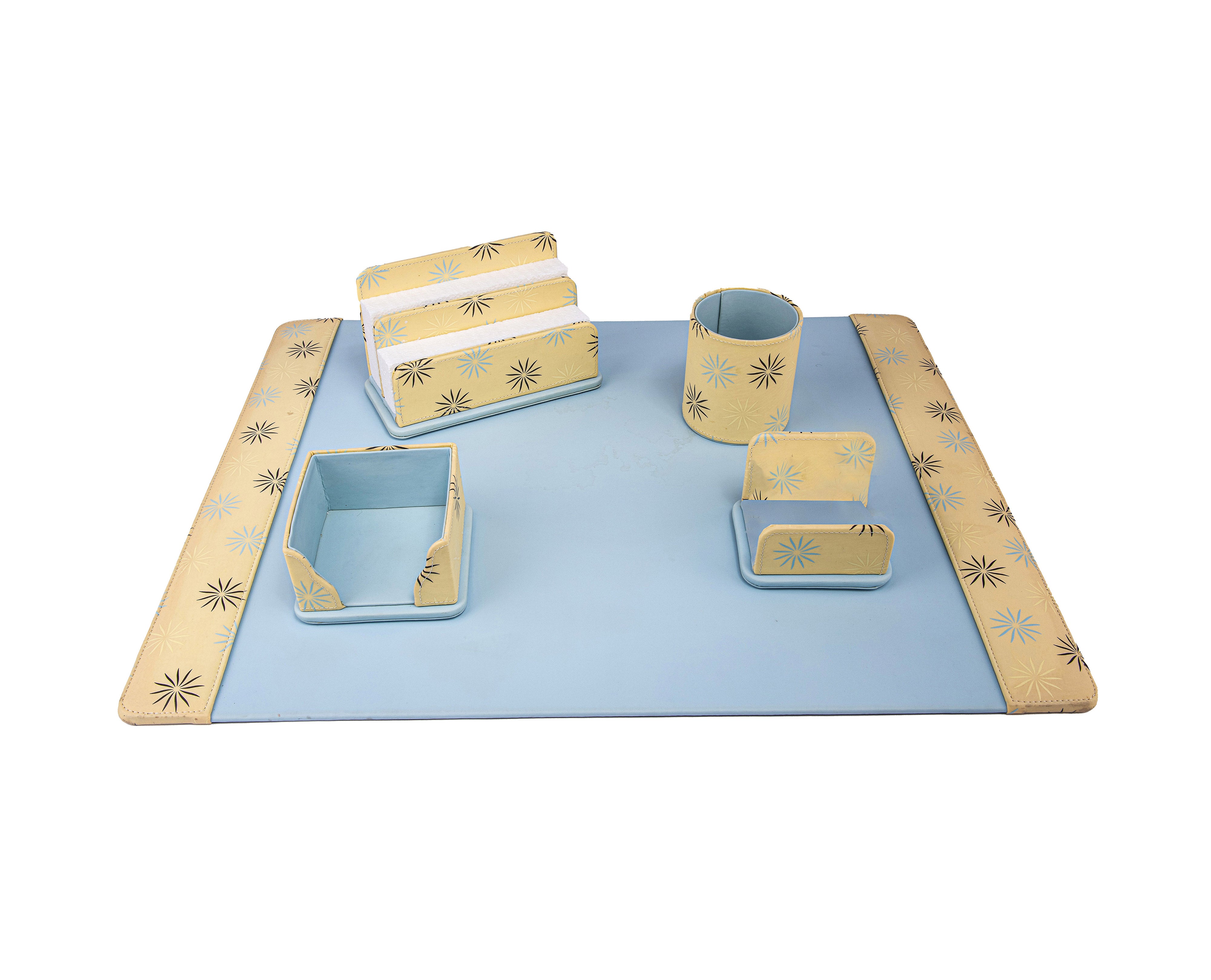 Silvestri. Leather Desktop Accessory. Set of 5 Pieces