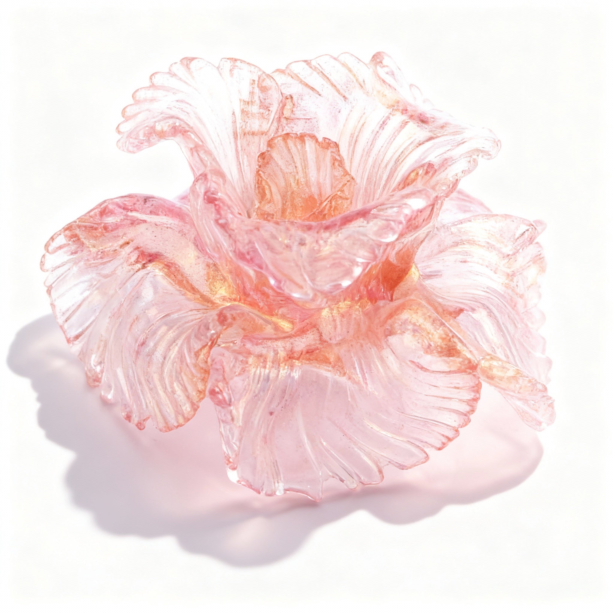 Seguso Gianni. Pink Glass Candle Holder. Small Size