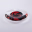 Seguso Gianni. Art Glass Decorative Plate with Red and Black Swirls