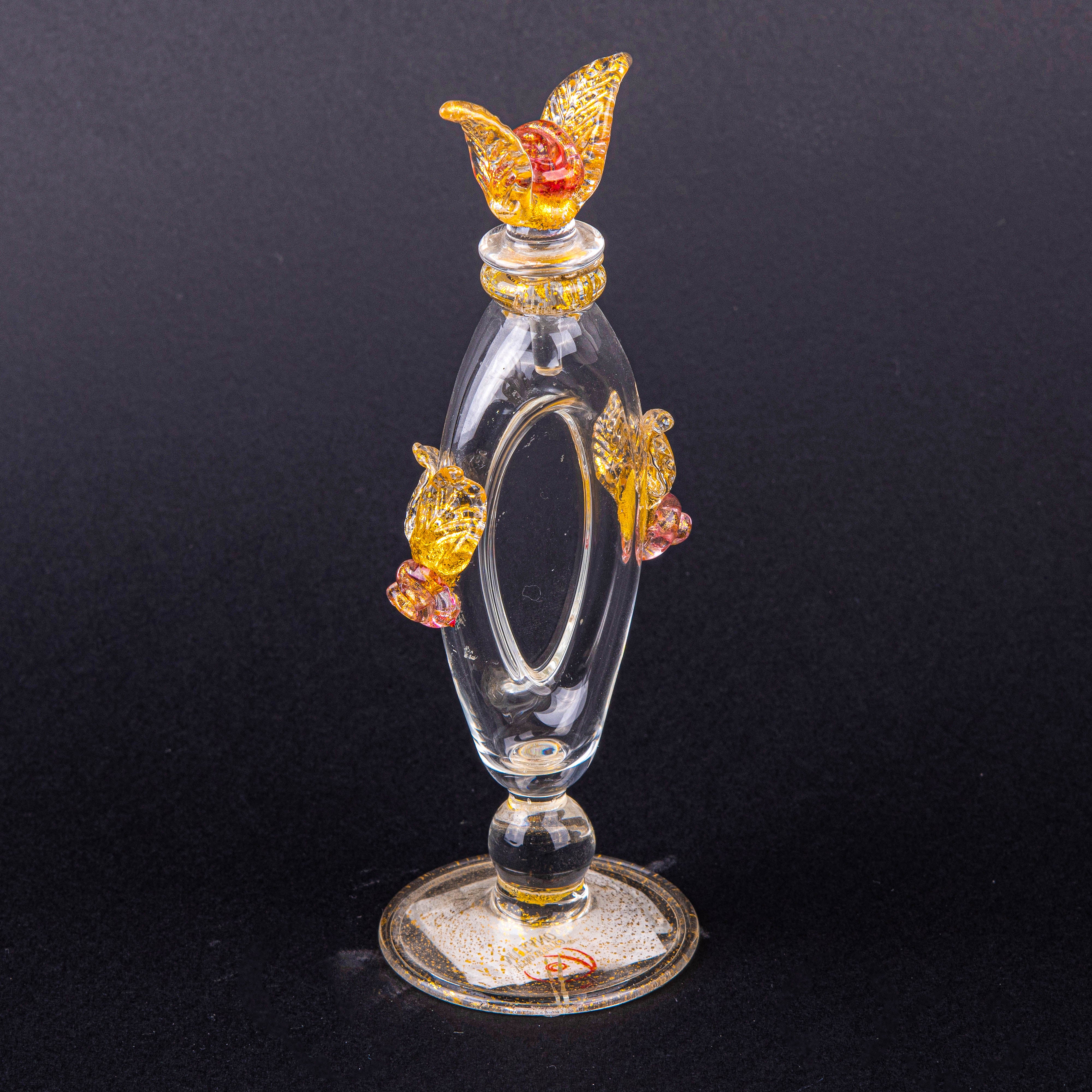 Seguso Gianni. Refillable Perfume Bottle with Orange Leaves. 8 ML