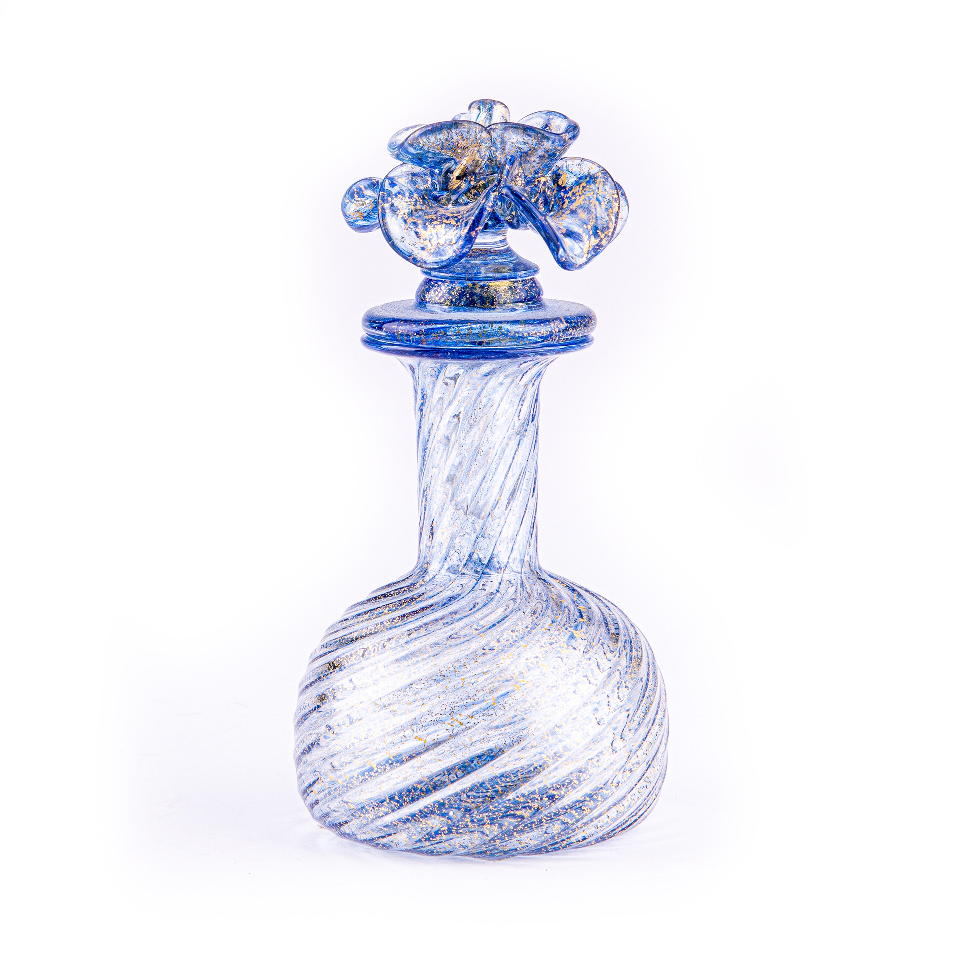 Seguso Gianni. Blue Glass Perfume Bottle. 90 ML