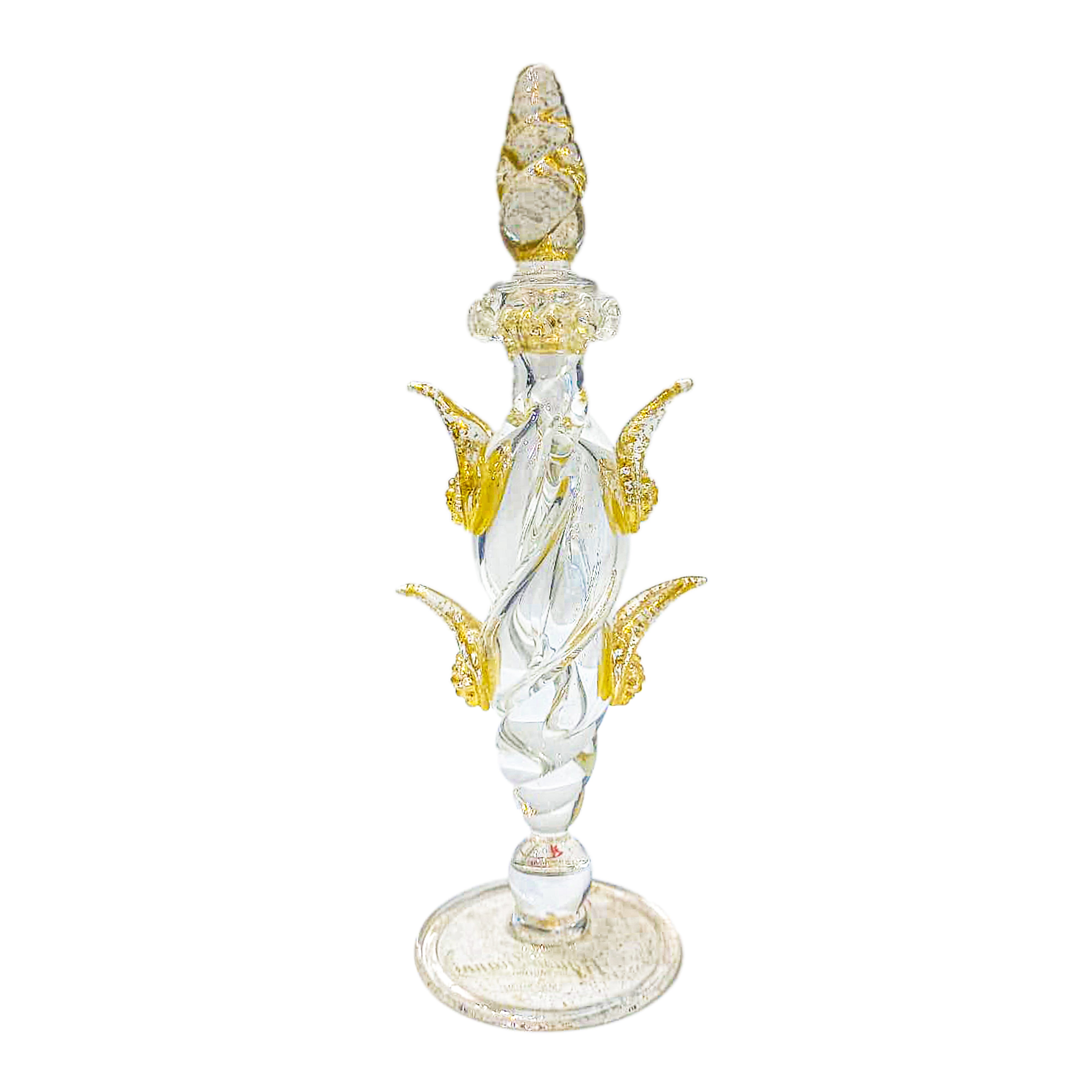 Seguso Gianni. Refillable Perfume Bottle with Golden Leaves. 5ML