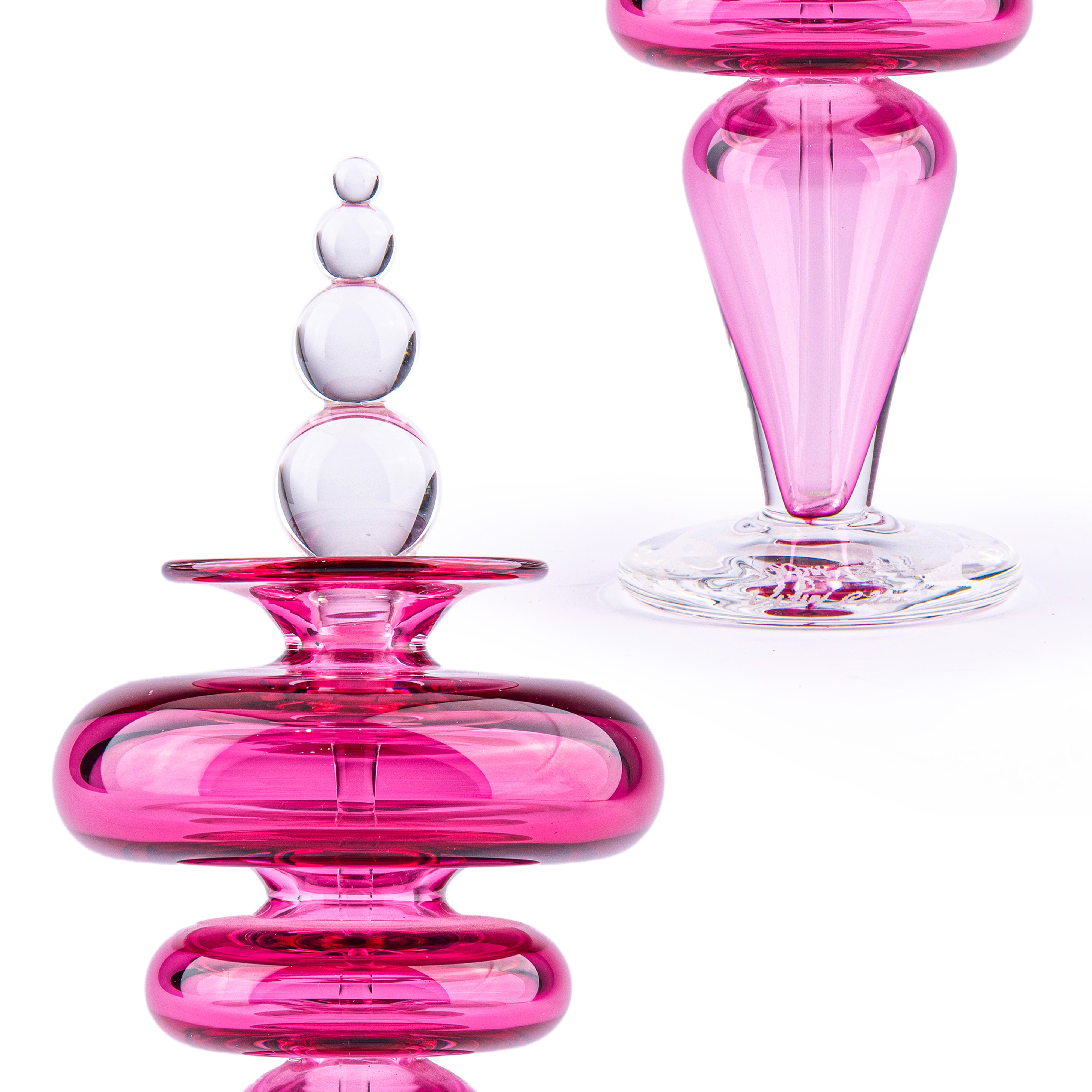 Vitrix Hot Glass studio. Pink Crystal Perfume Bottle. 70 ML