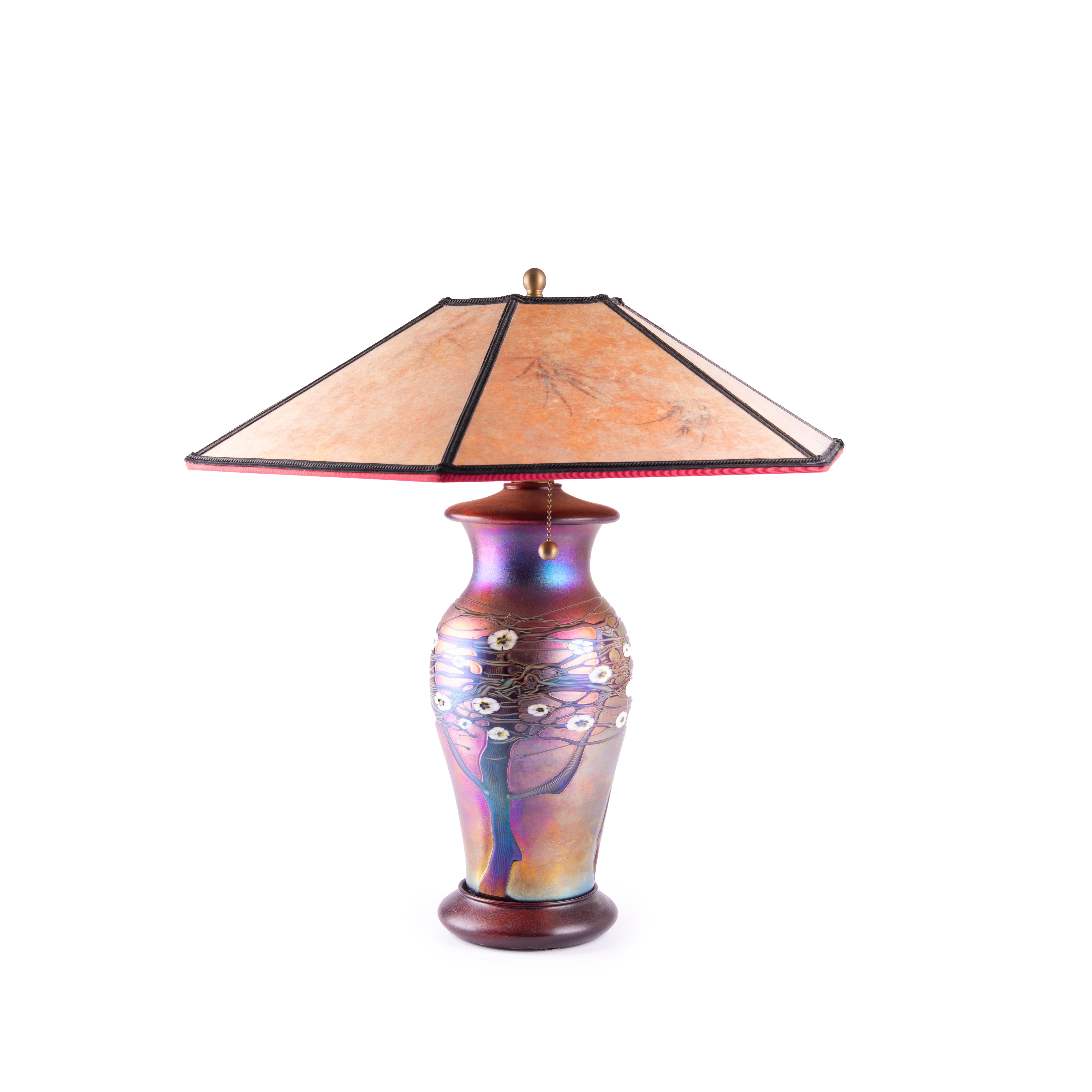 Zellique Inc. Iridescent Glass Table Lamp. Large Size