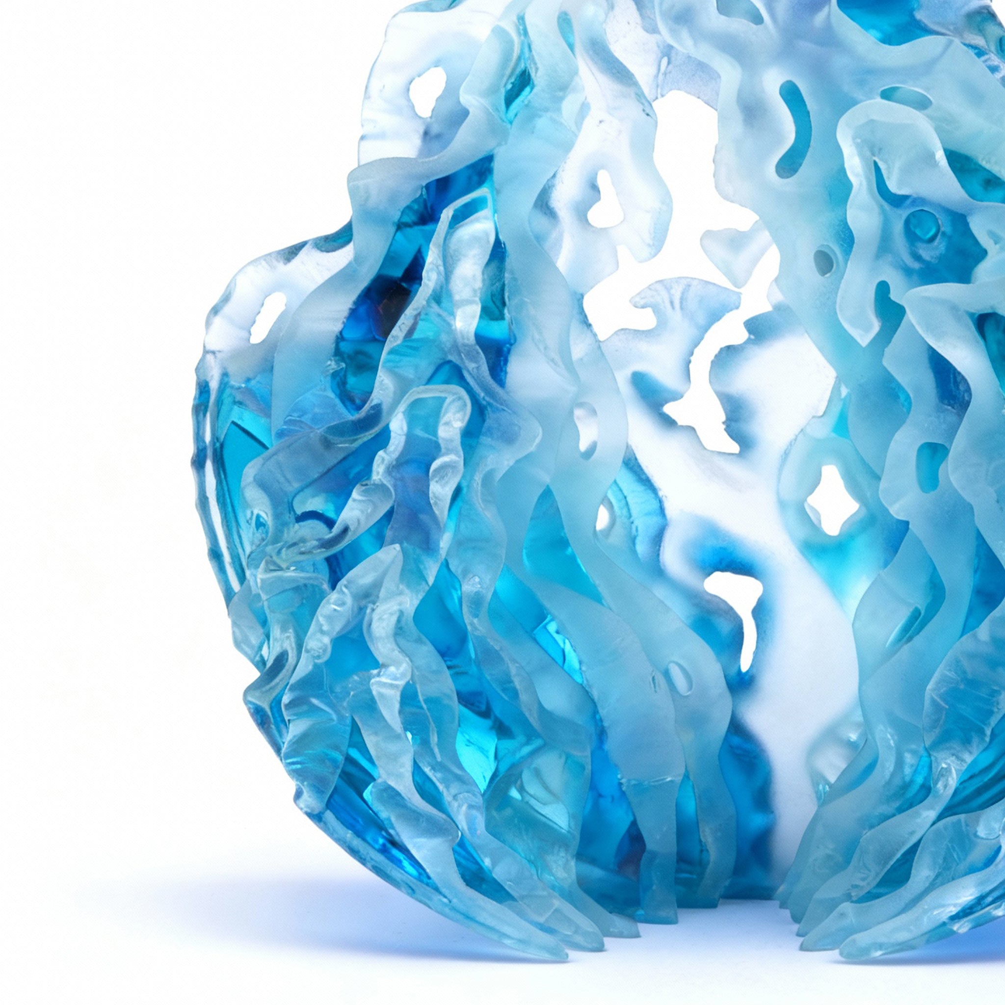 New Art. Blue Crystal Sculpture. Large Size