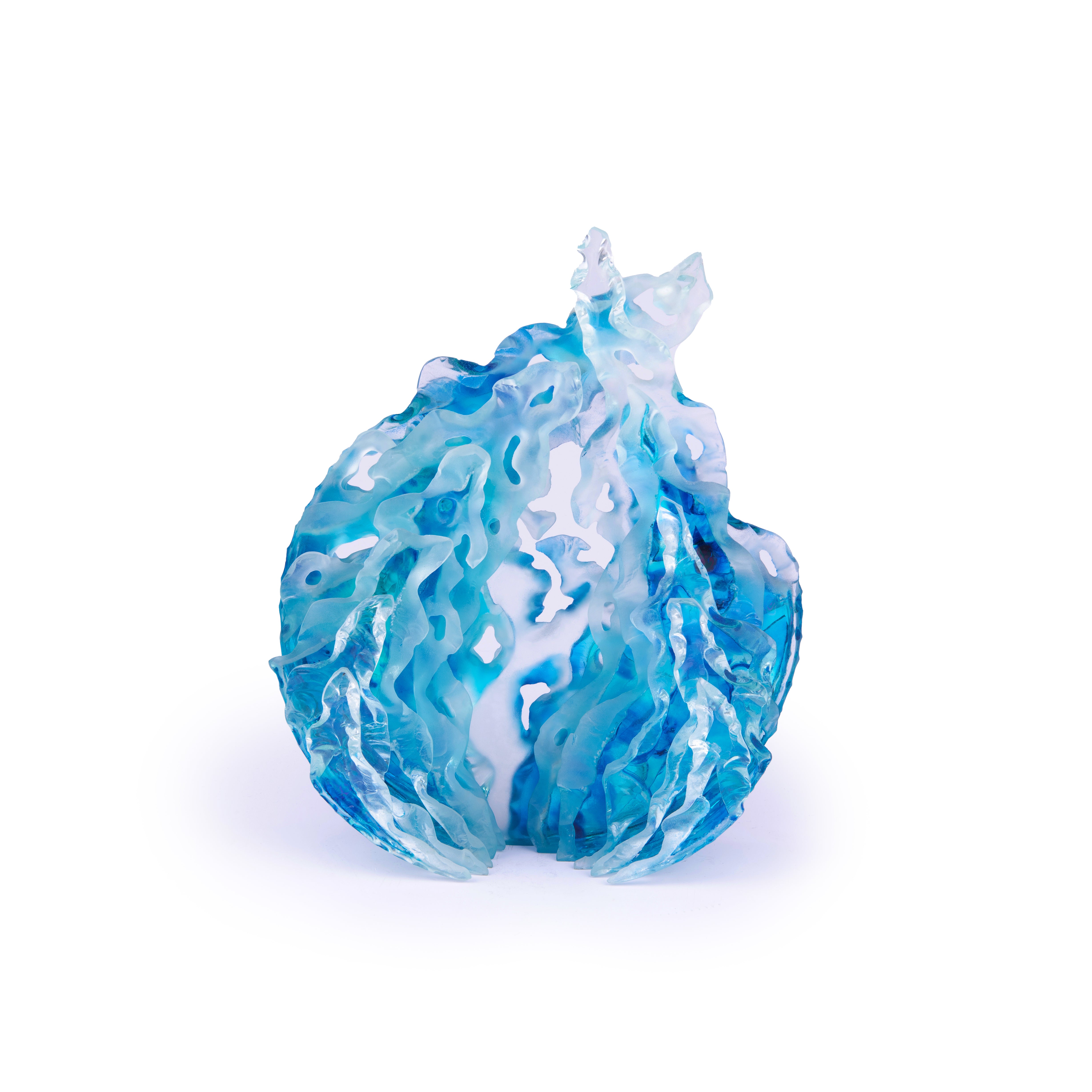 New Art. Blue Crystal Sculpture. Large Size