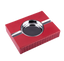 Riviere. Cigar Ashtray in Basketweave Leather. Red Colour