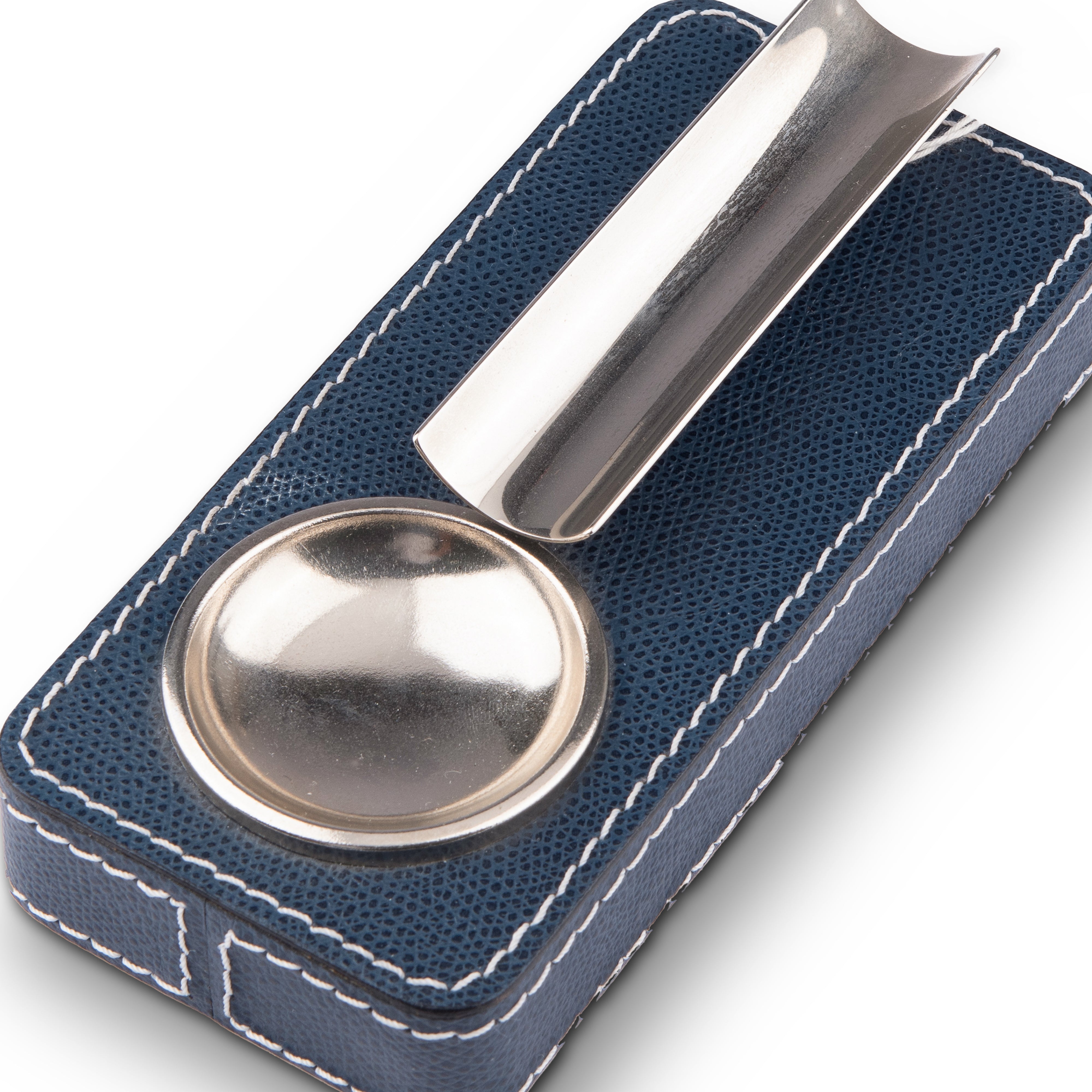 B.Home Interiors. Blue Leather Cigar Ashtray