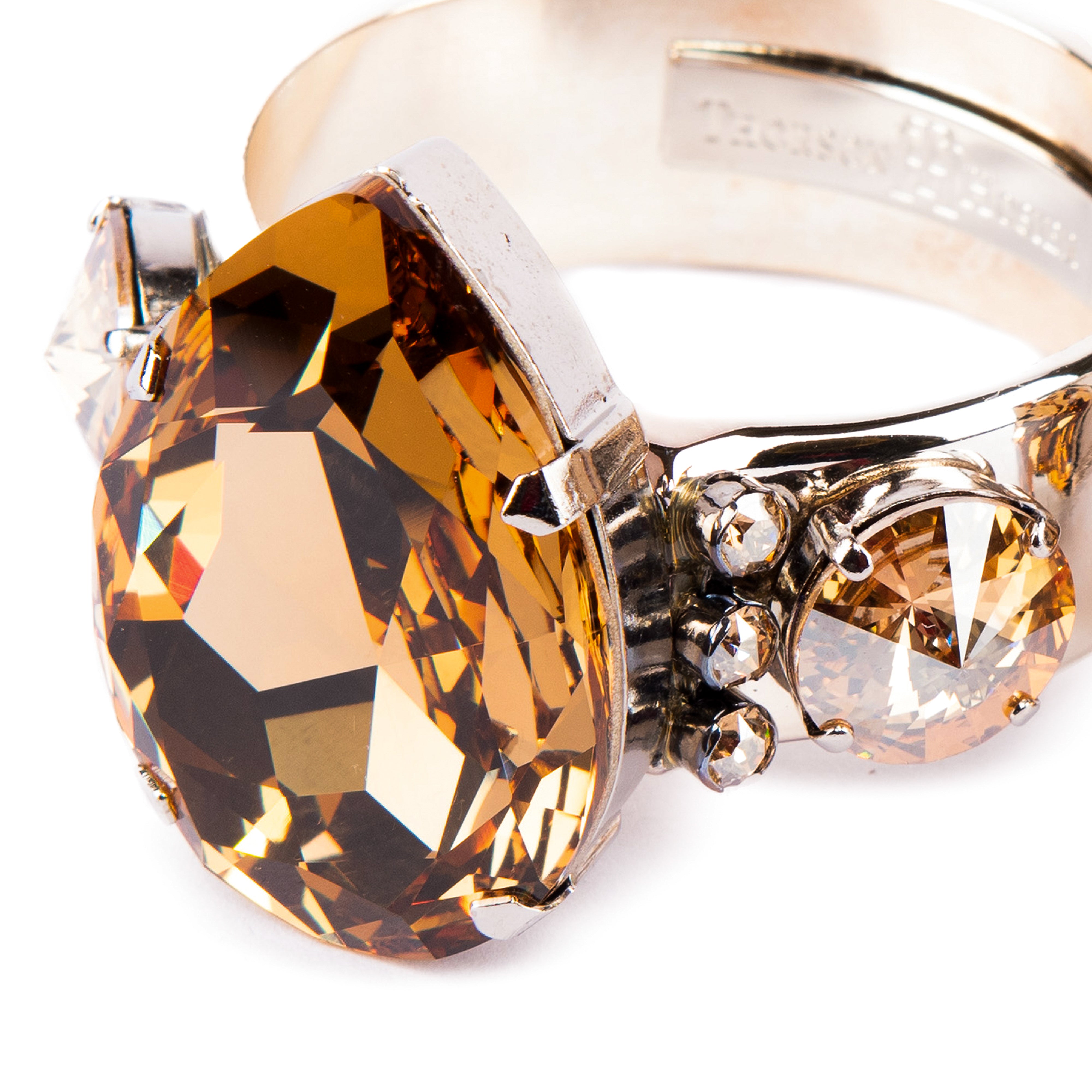 Thorson Hosier. Pear Cut Montana Napkin Rings. Set of 2. Studded With Golden Swarovski