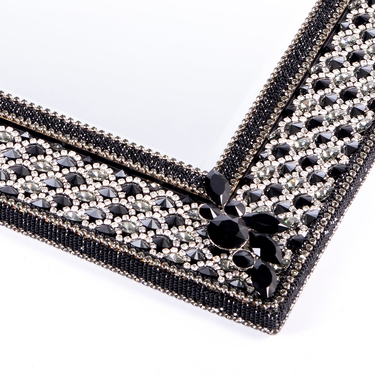 Thorson Hosier. Mansfield Black Mirror Studded with Swarovski. Large Size