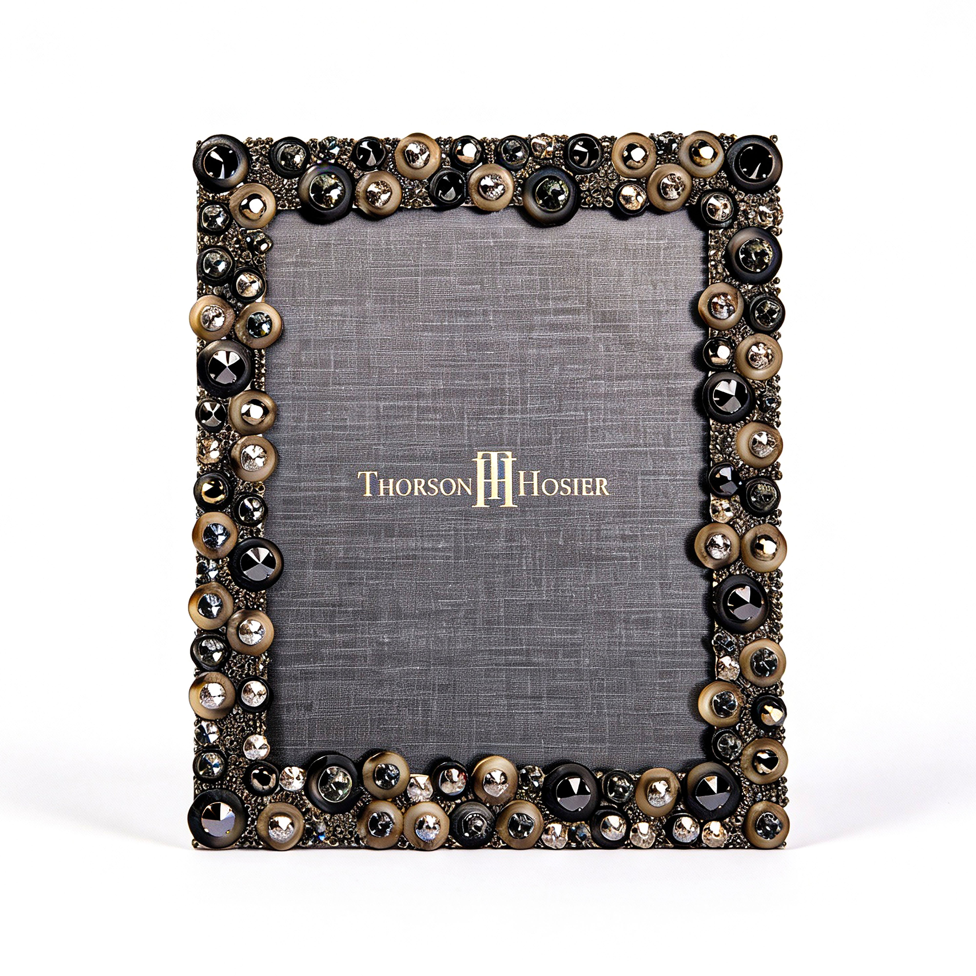 Thorson Hosier. Glass and Stainless Steel Photo Frame with Unique Handpicked Studs
