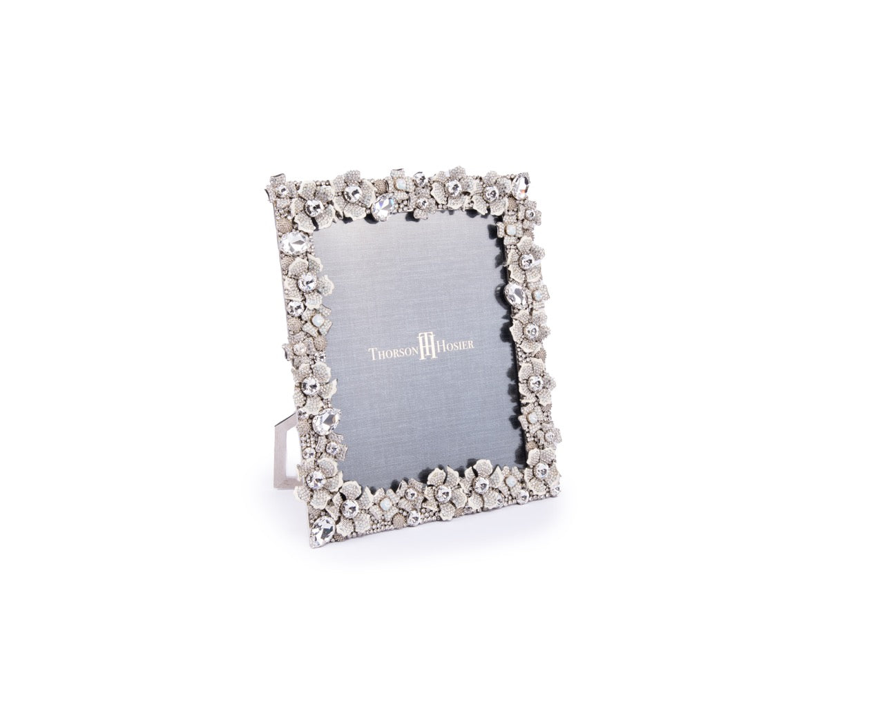 Thorson Hosier. Stainless Steel and Glass Photo Frame with Flowers All Around. Limited Edition