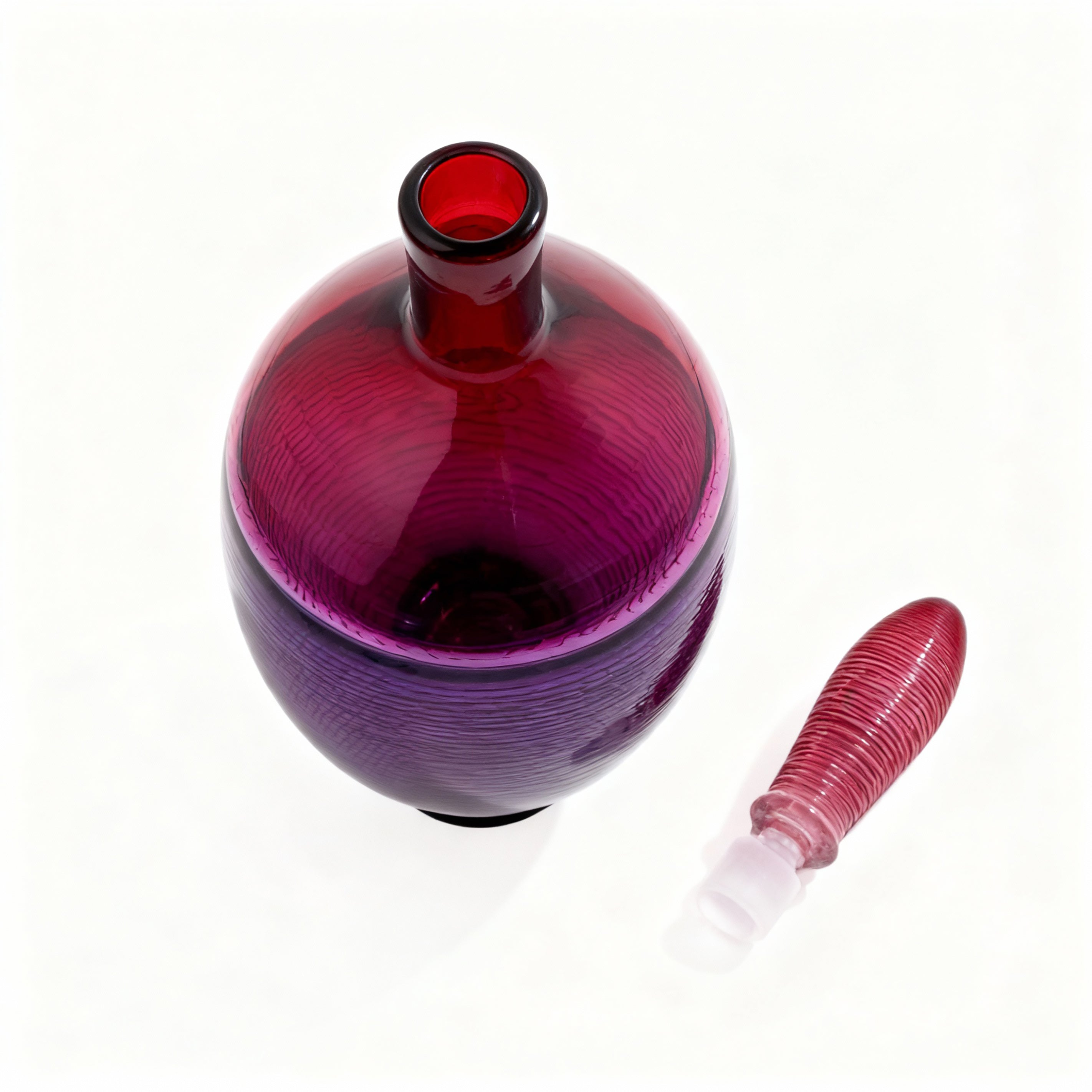 Moonlight & Roses. Purple & Pink Glass Bottle. 1.2 L