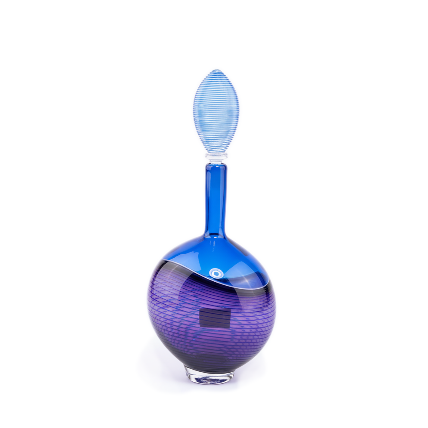 Moonlight & Roses. Purple & Blue Glass Bottle. Large Size