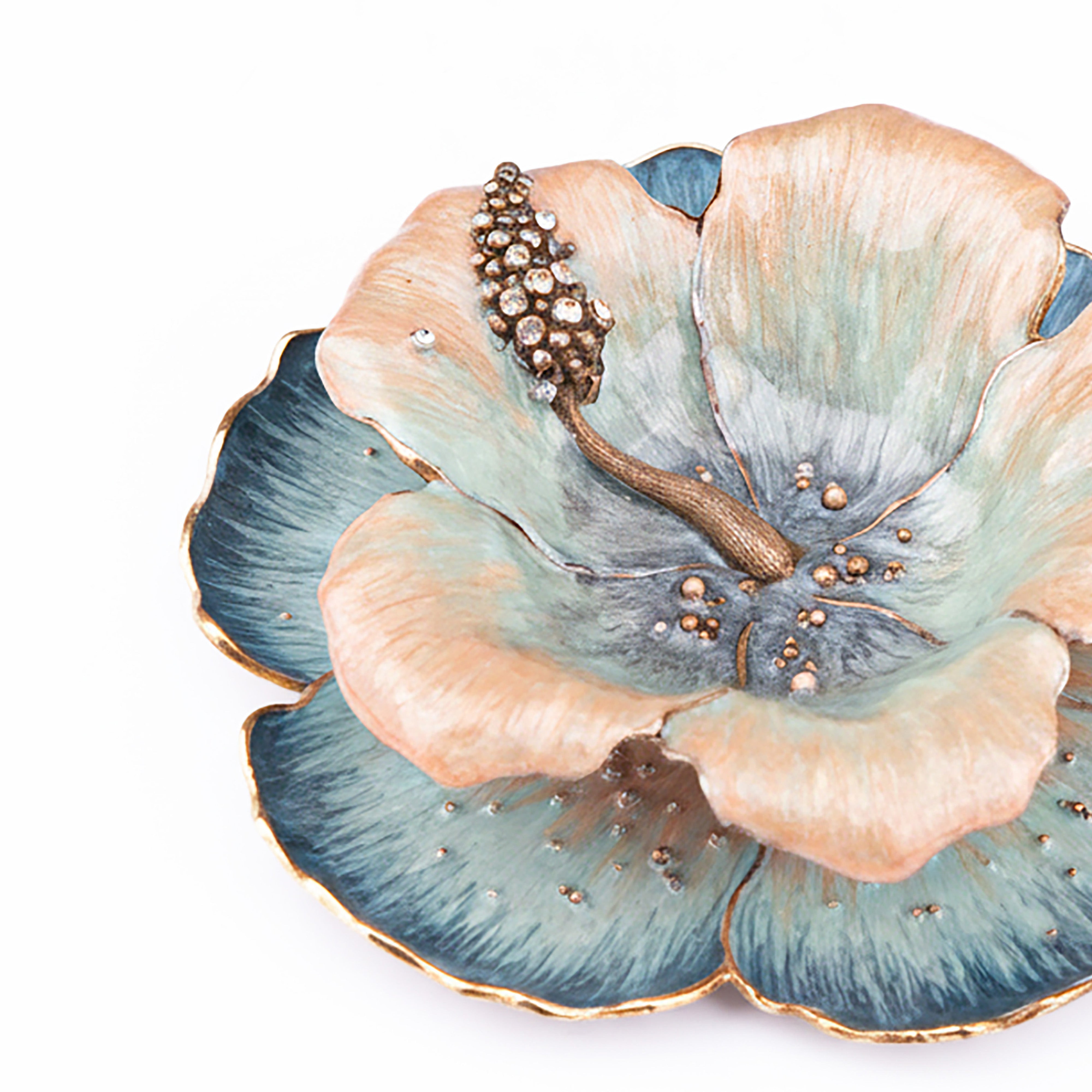 Quest Gift & Design. Floral Decorative Plate Studded with Rhinestones