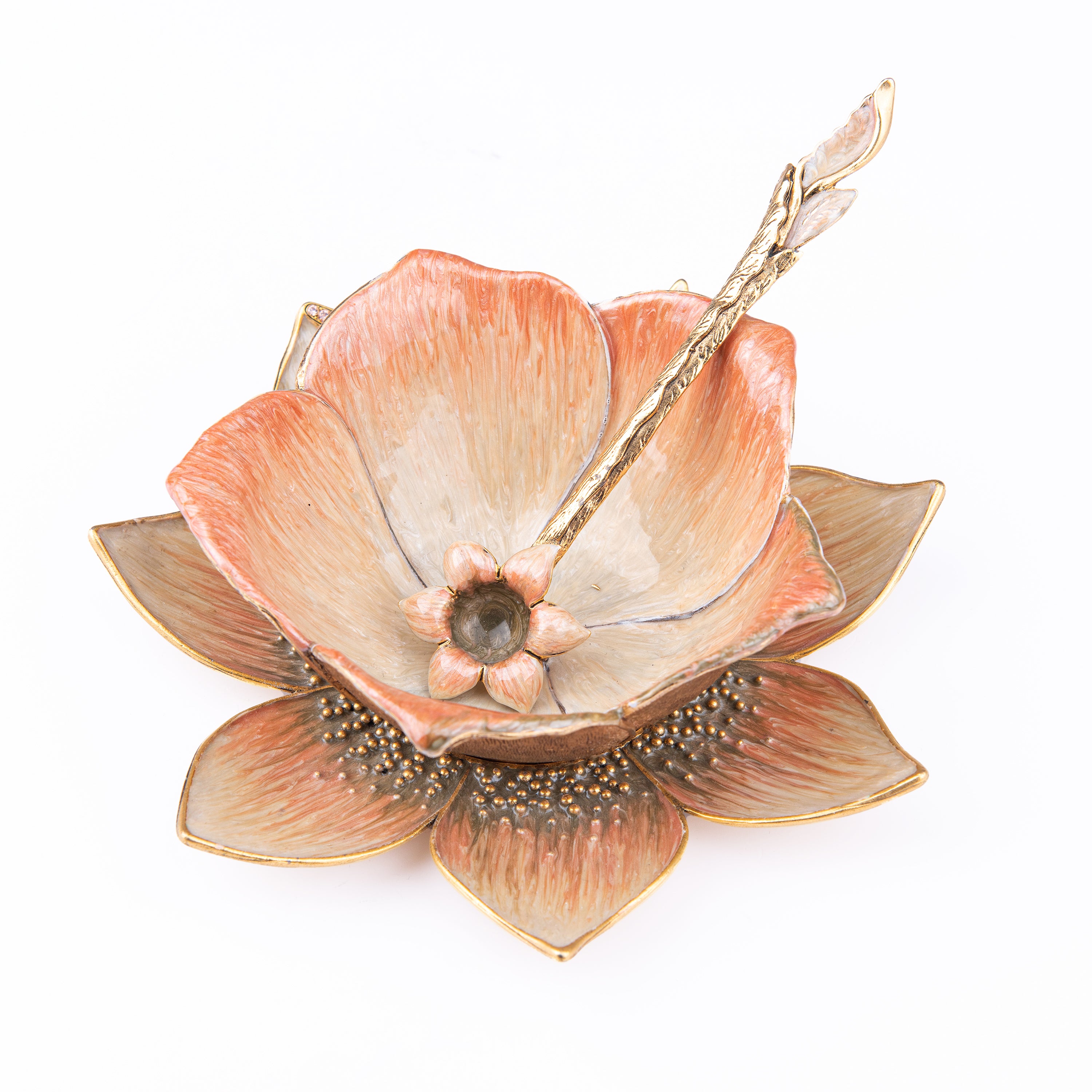 Quest Gifts & Design. Flower Shaped Bowl and Spoon to Serve Honey