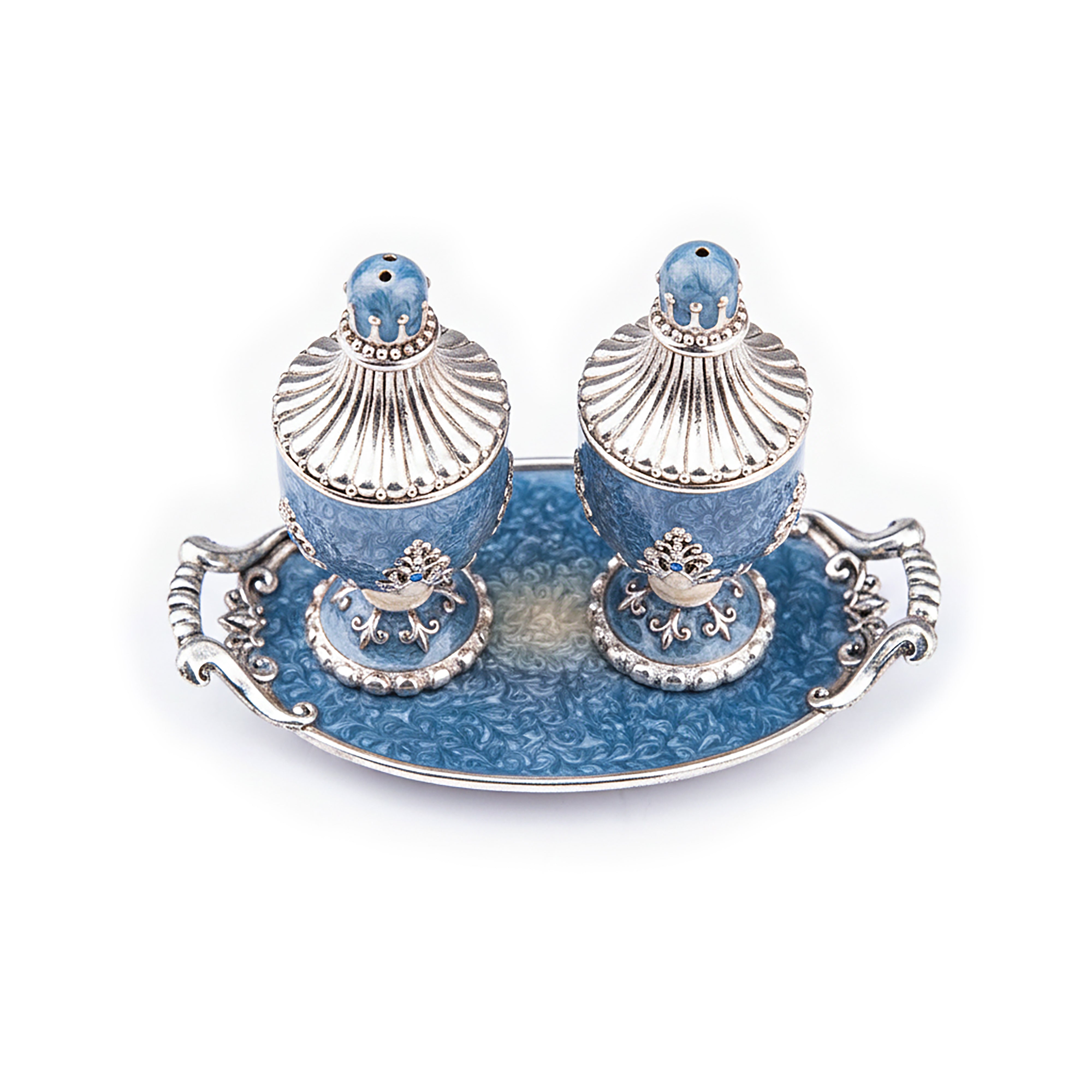 Quest Collection. Palais Salt and Pepper Shakers Hand-painted and Studded with Stones