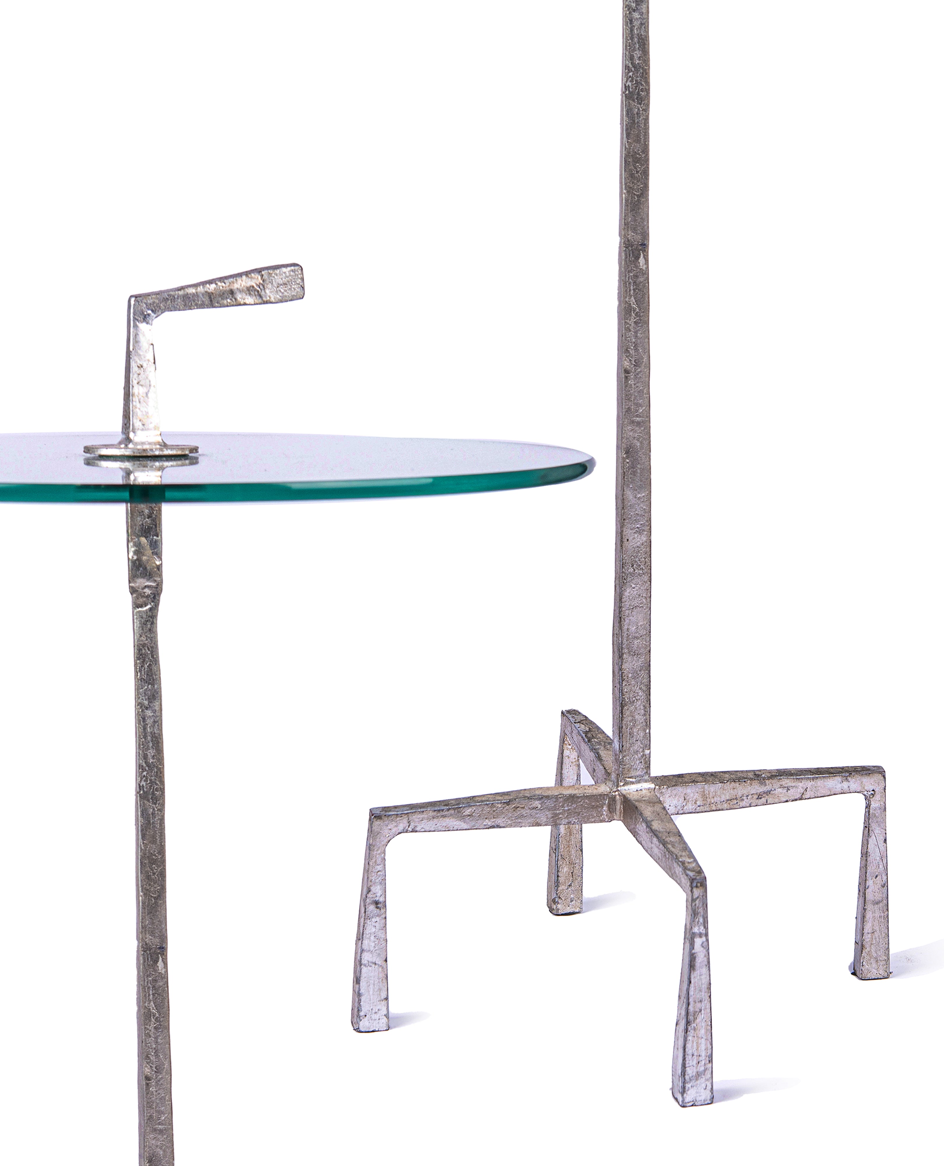 Global Views. Quad Pod Accent Table. Silver Leaf