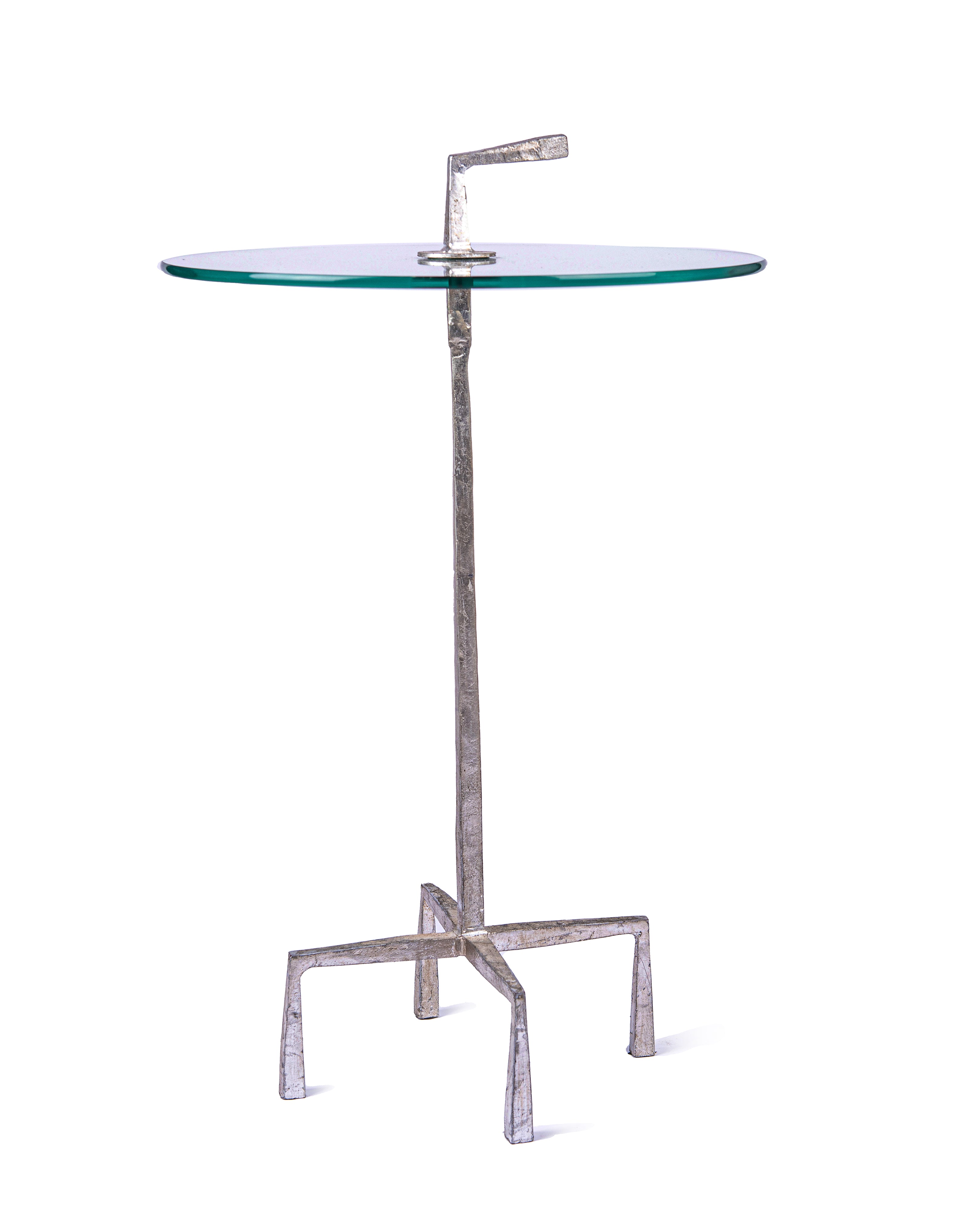 Global Views. Quad Pod Accent Table. Silver Leaf