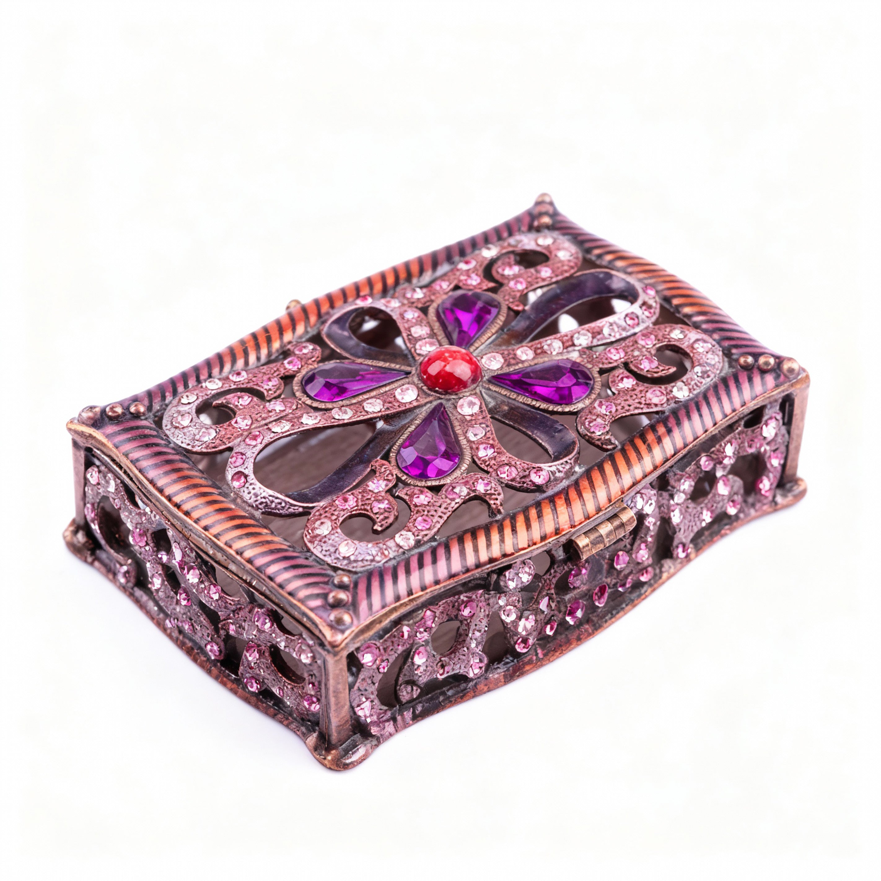 Jay Jayson's. Bronze Box Studded with Crystals.