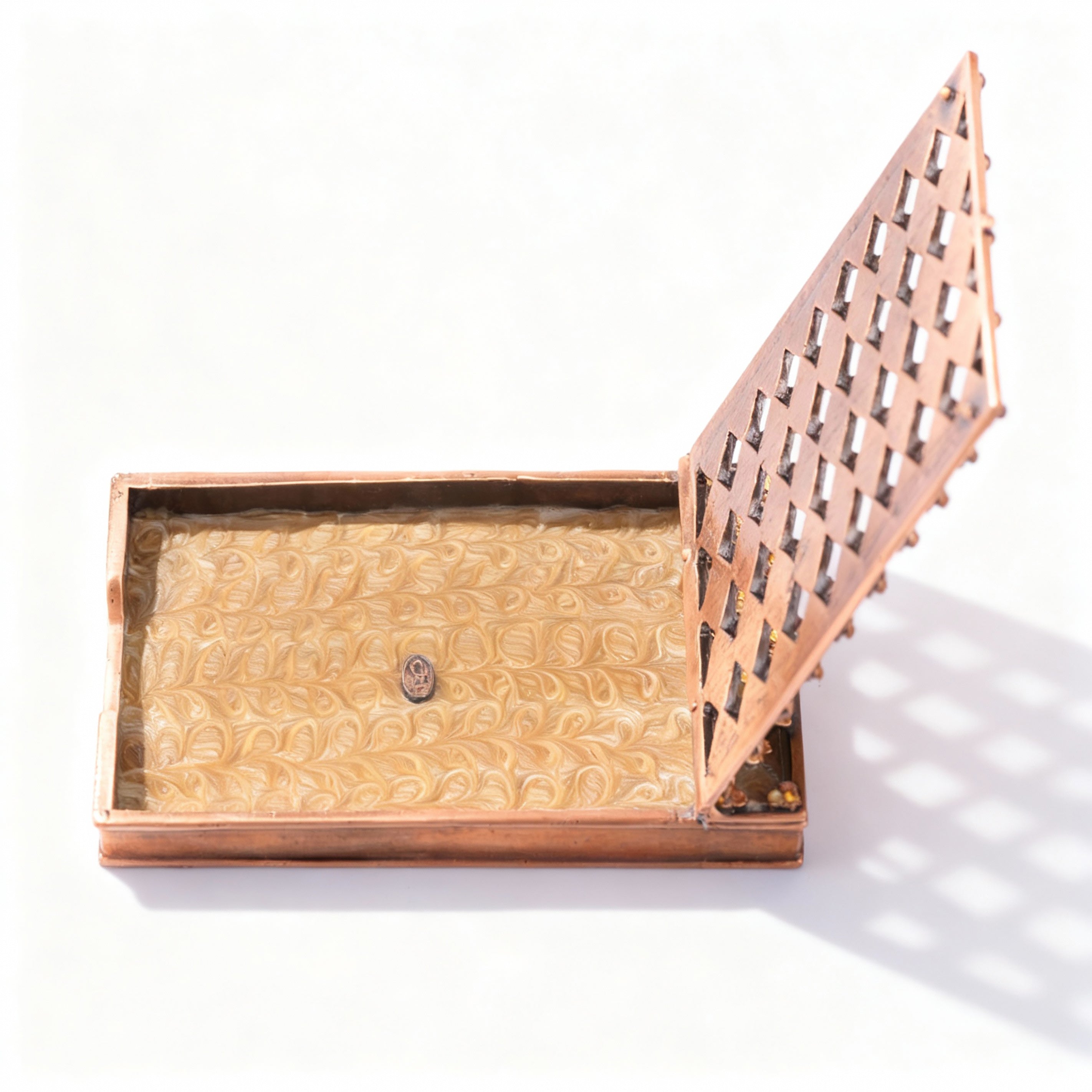 Jay Jayson's. Bronze Card Holder Studded with Crystals. Small Size