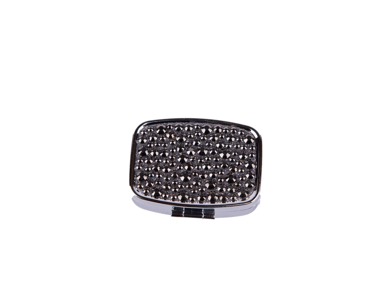 Jay Jayson's. Pill Case Studded with Black Iridescent Crystals. Small Size