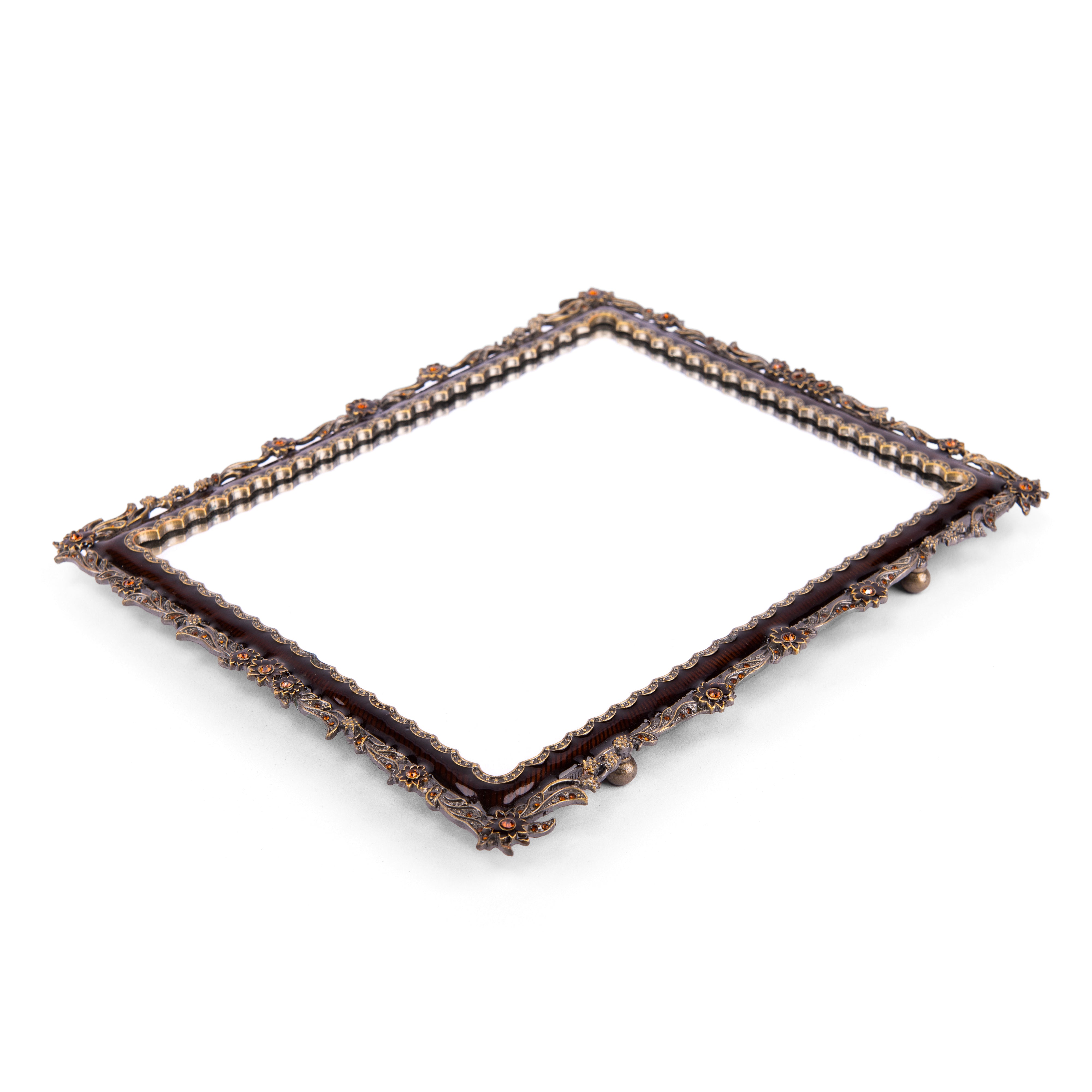 Jay Jayson's. Decorative Tray Studded with Amber Swarovski. Large Size