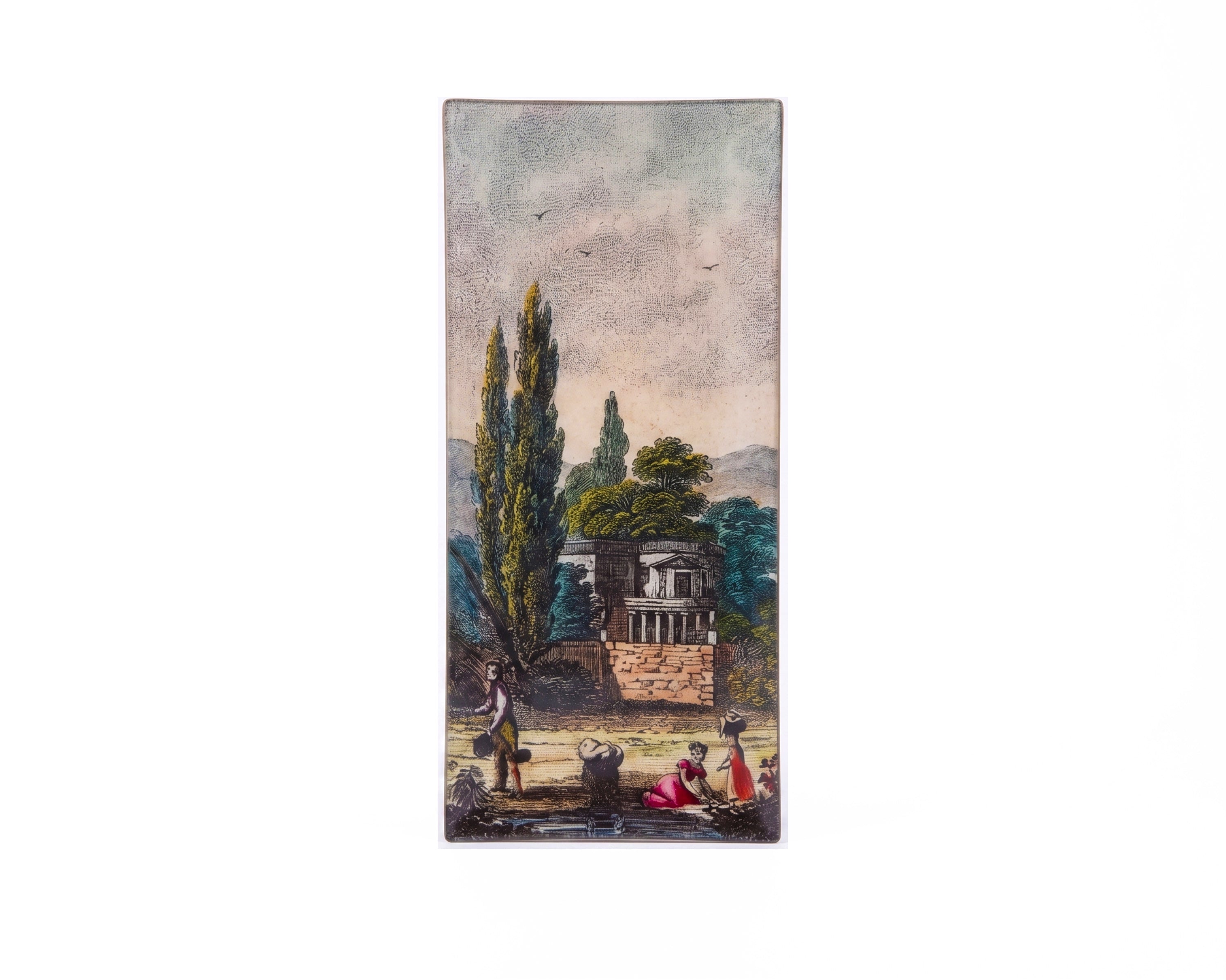 John Derian. Wall Decorative Plate with Rural Scene