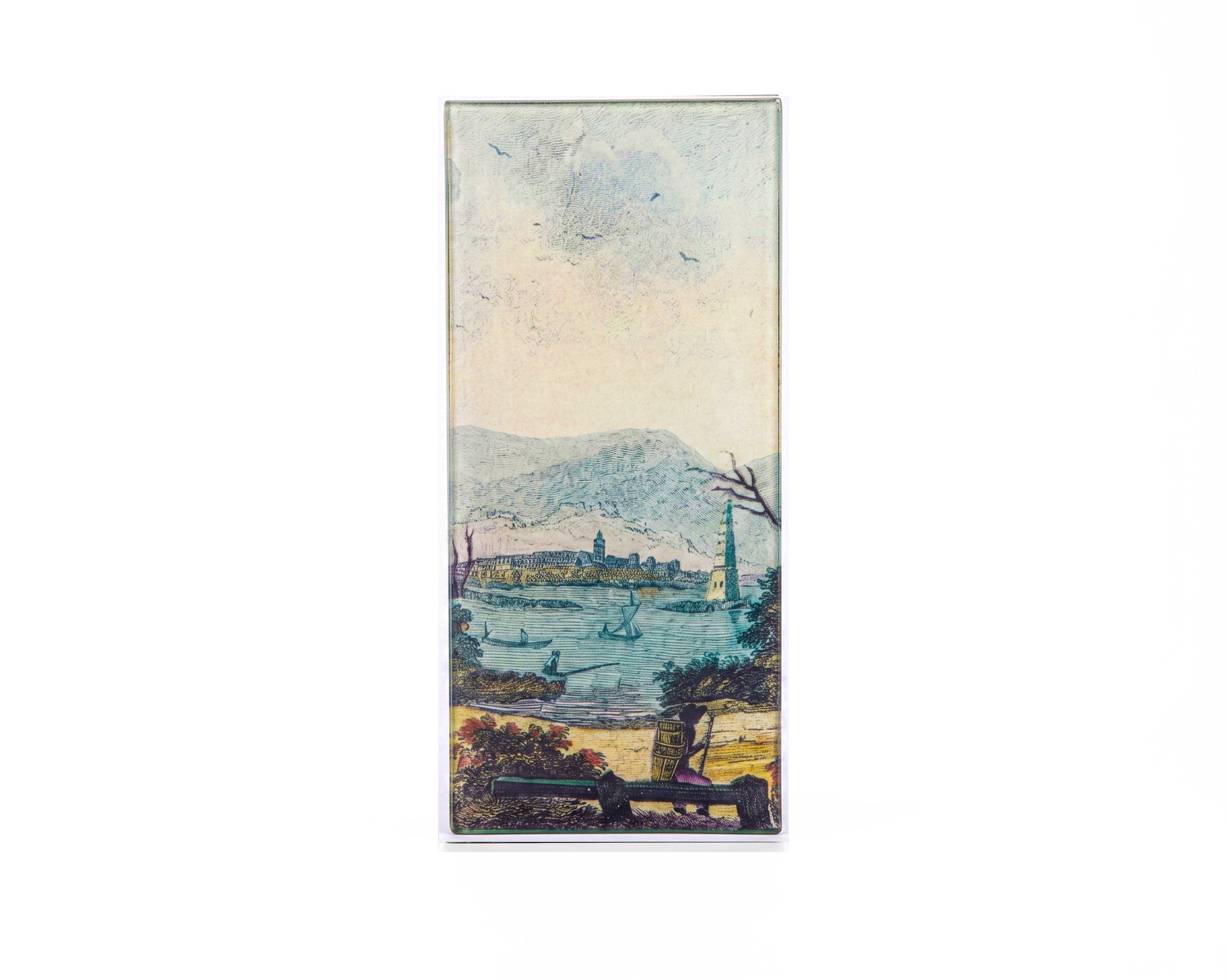 John Derian. Wall Decorative Plate with Fishing Scene