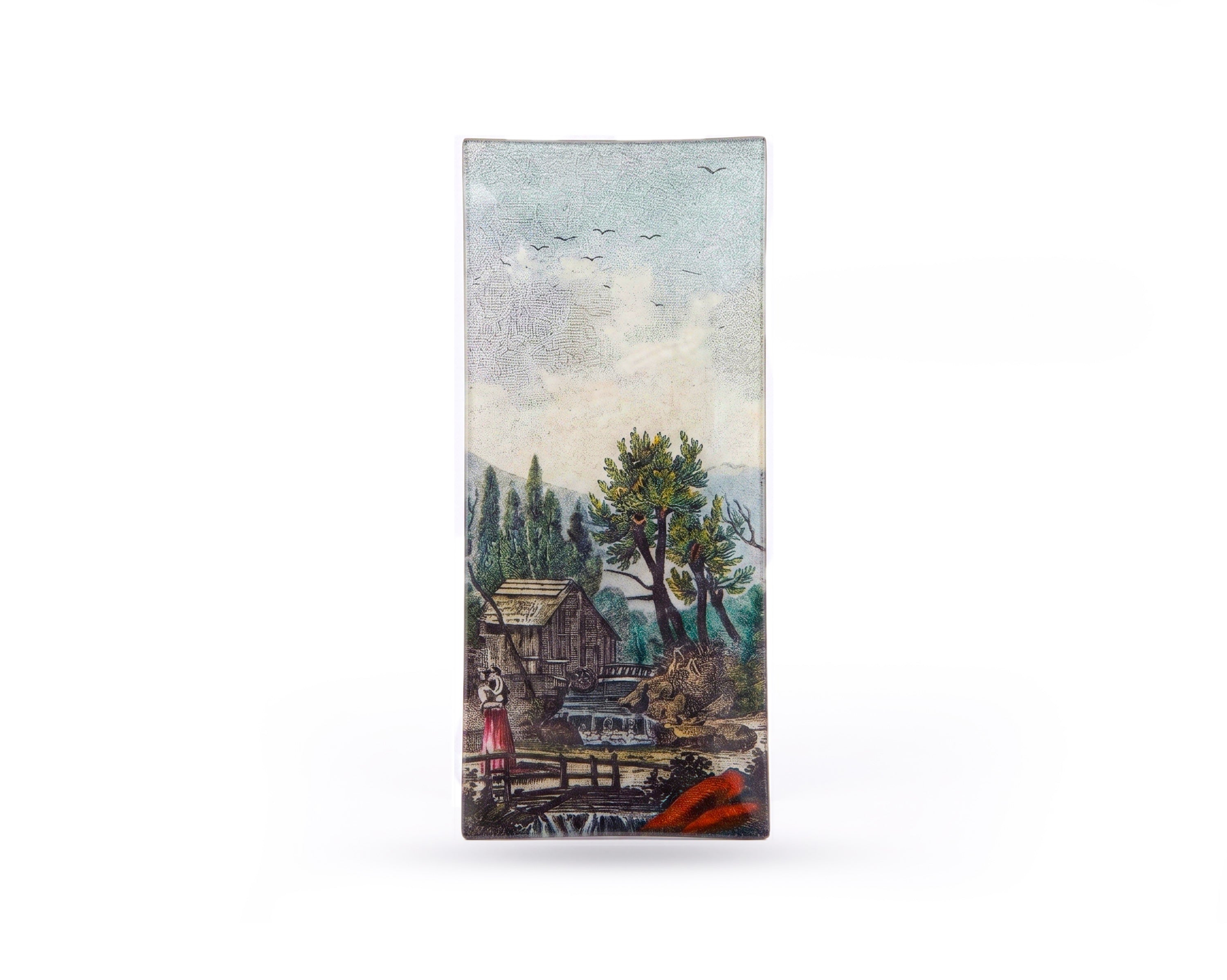 John Derian. Wall Decorative Plate with Rustic Life Scene