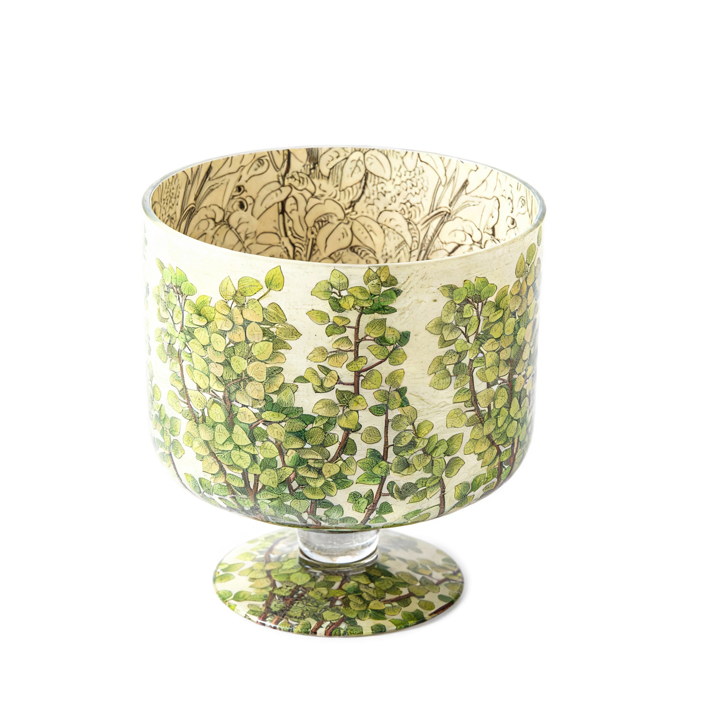 John Derian. Vase with Botanical Illustration