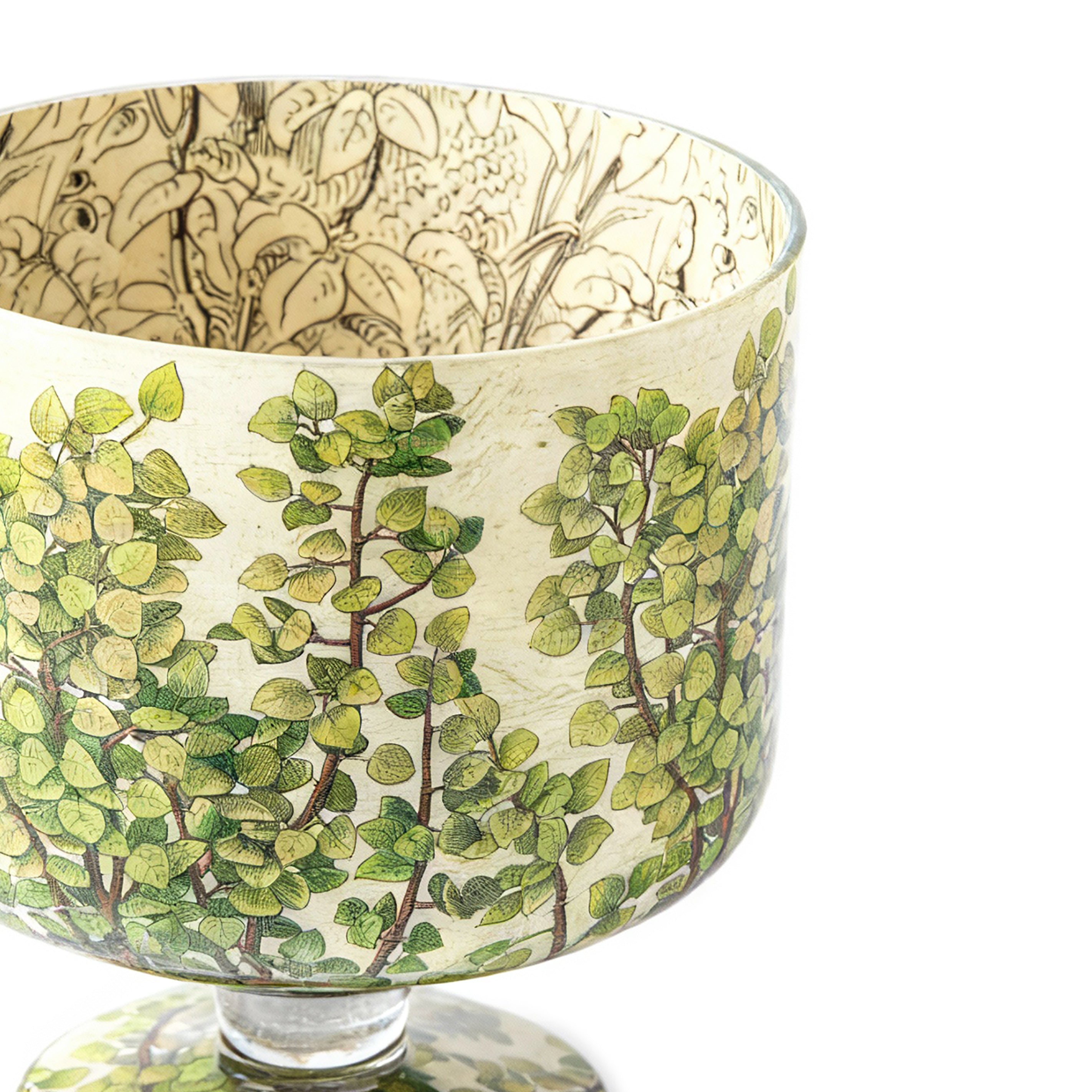 John Derian. Vase with Botanical Illustration