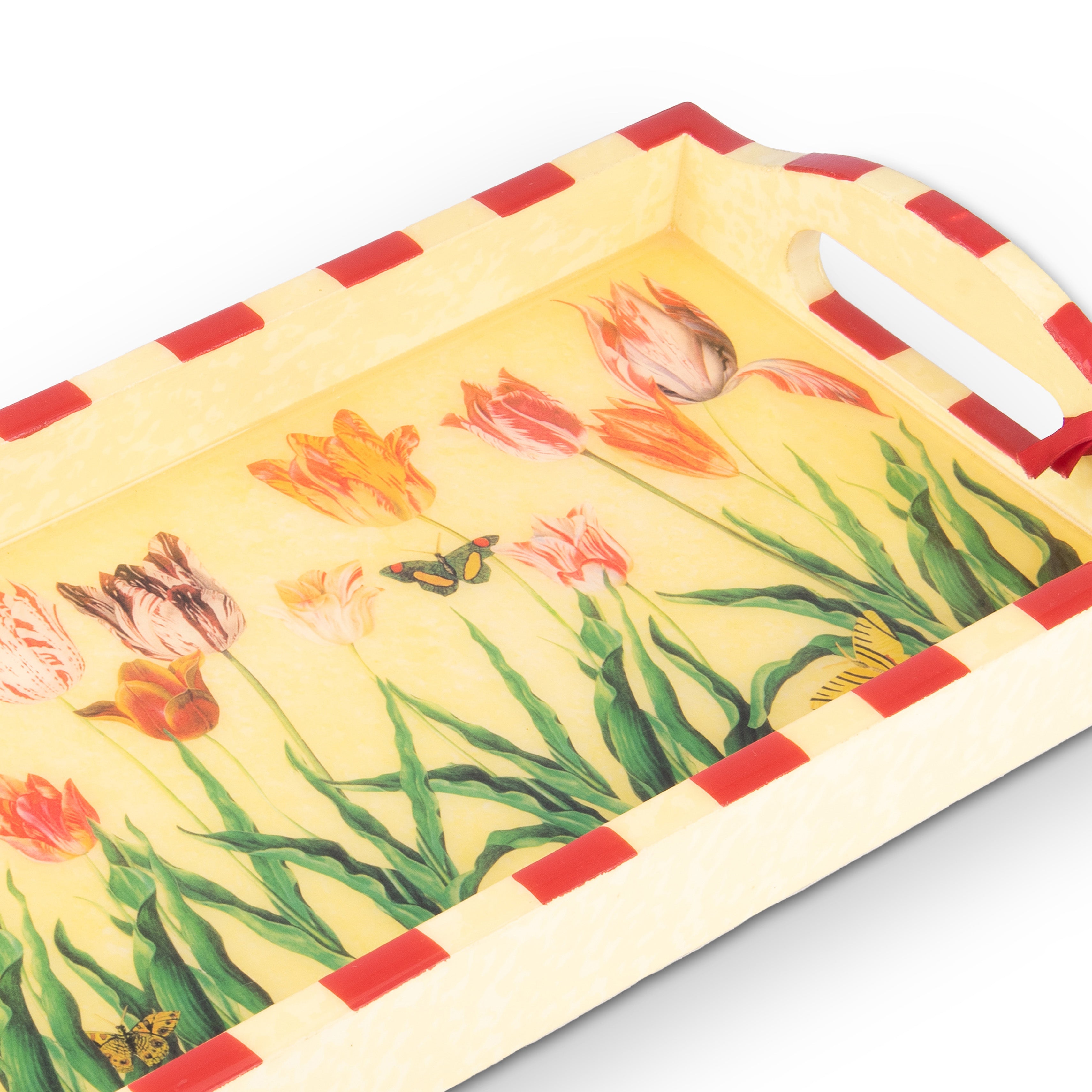 Annie Modica. Long Yellow Wooden Serving Tray.