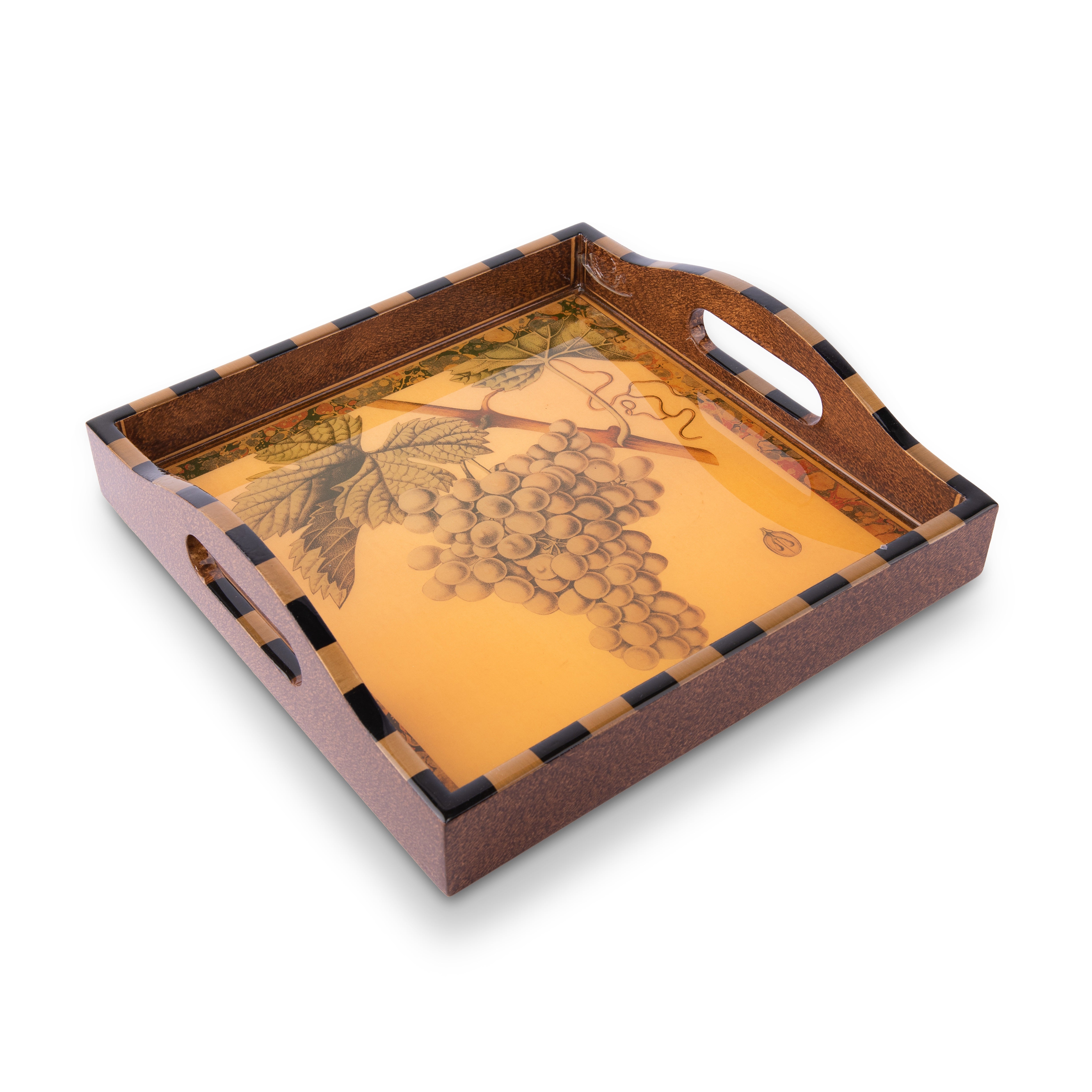 Annie Modica. Serving Tray Designed with Grape Illustration. Medium Size