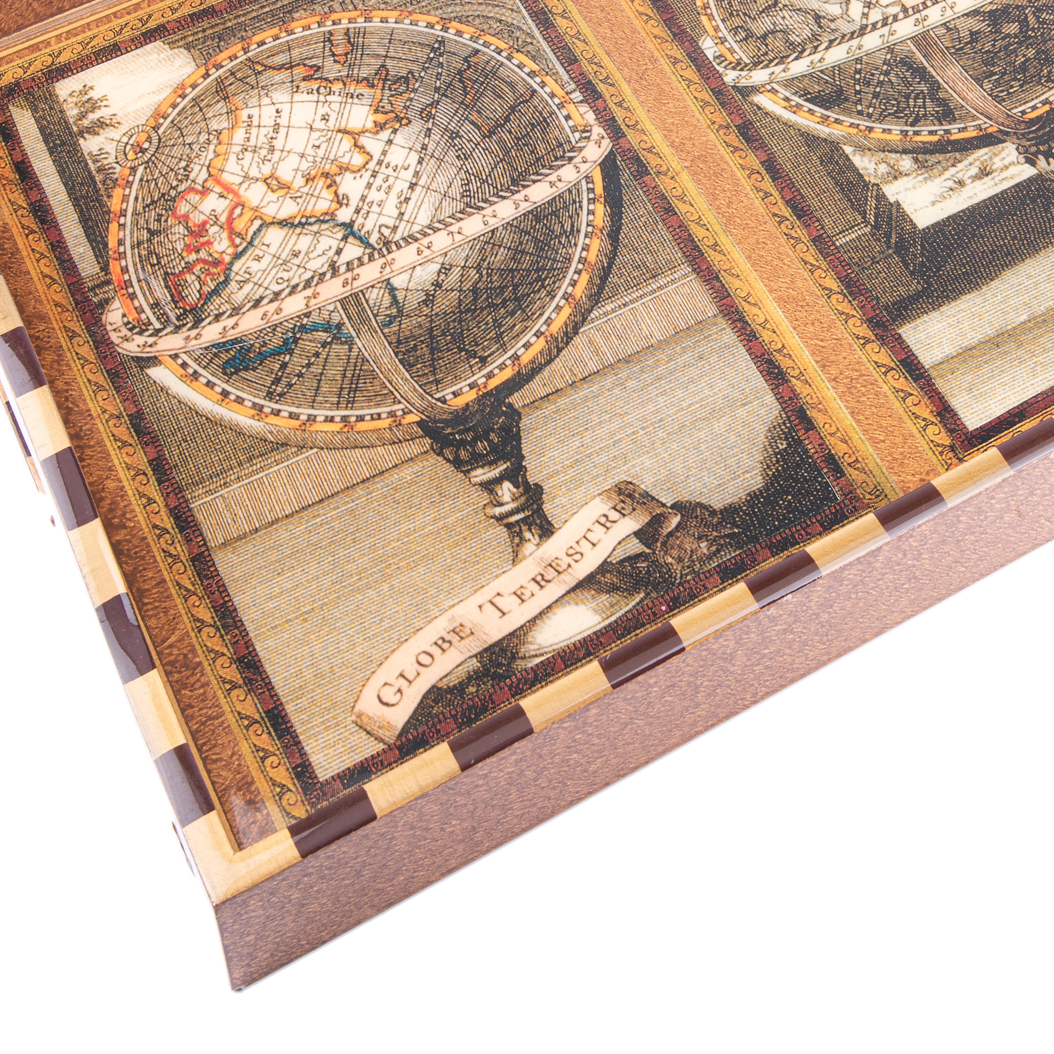 Annie Modica. Serving Tray Designed with Globe Prints. Large Size