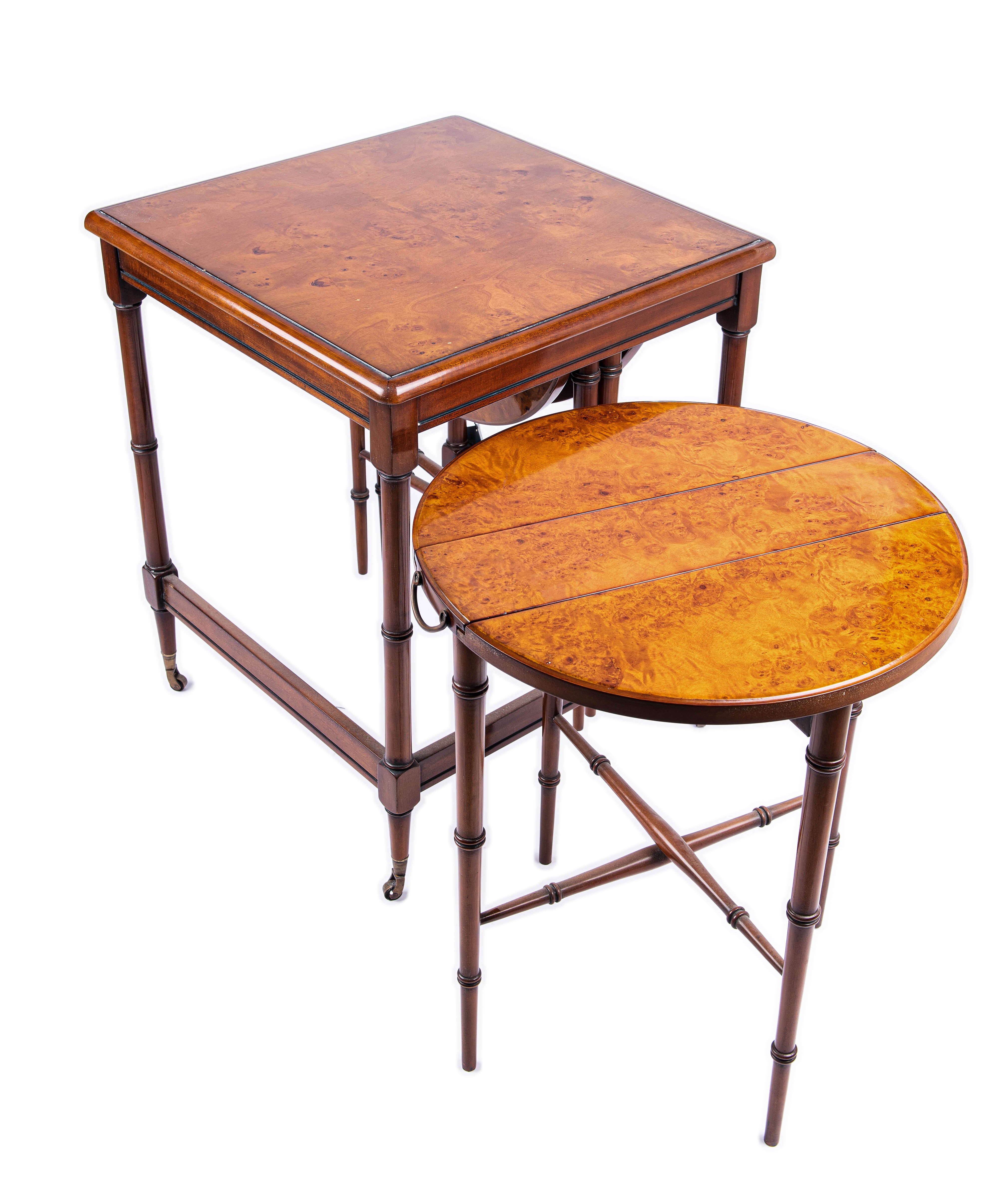 Jansen Furniture. Set of 3 Nesting tables From Italian Fine Wood. Large Size