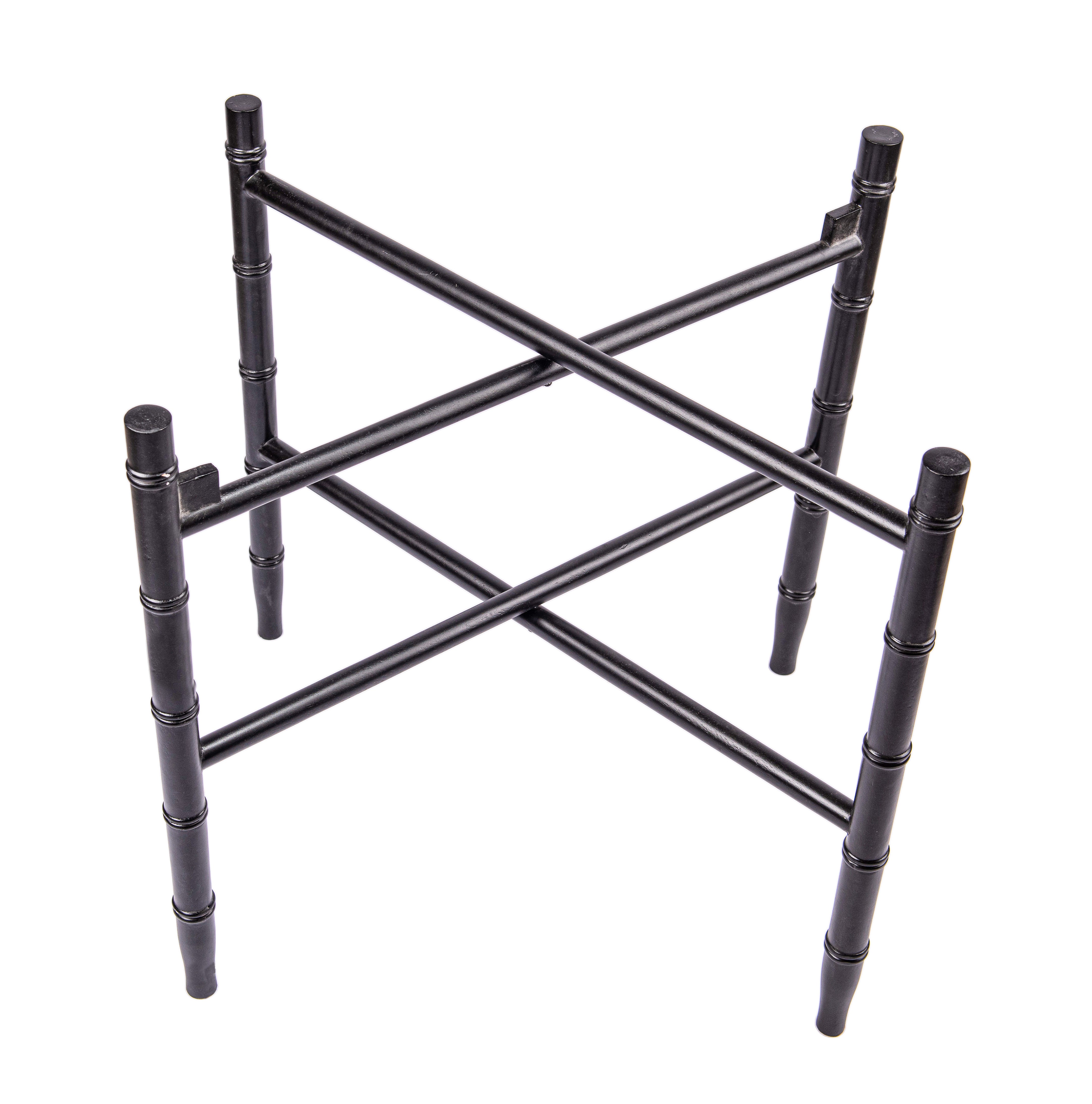 Notre Monde. Black Folding Tray Table with Wide Legs. Large Size