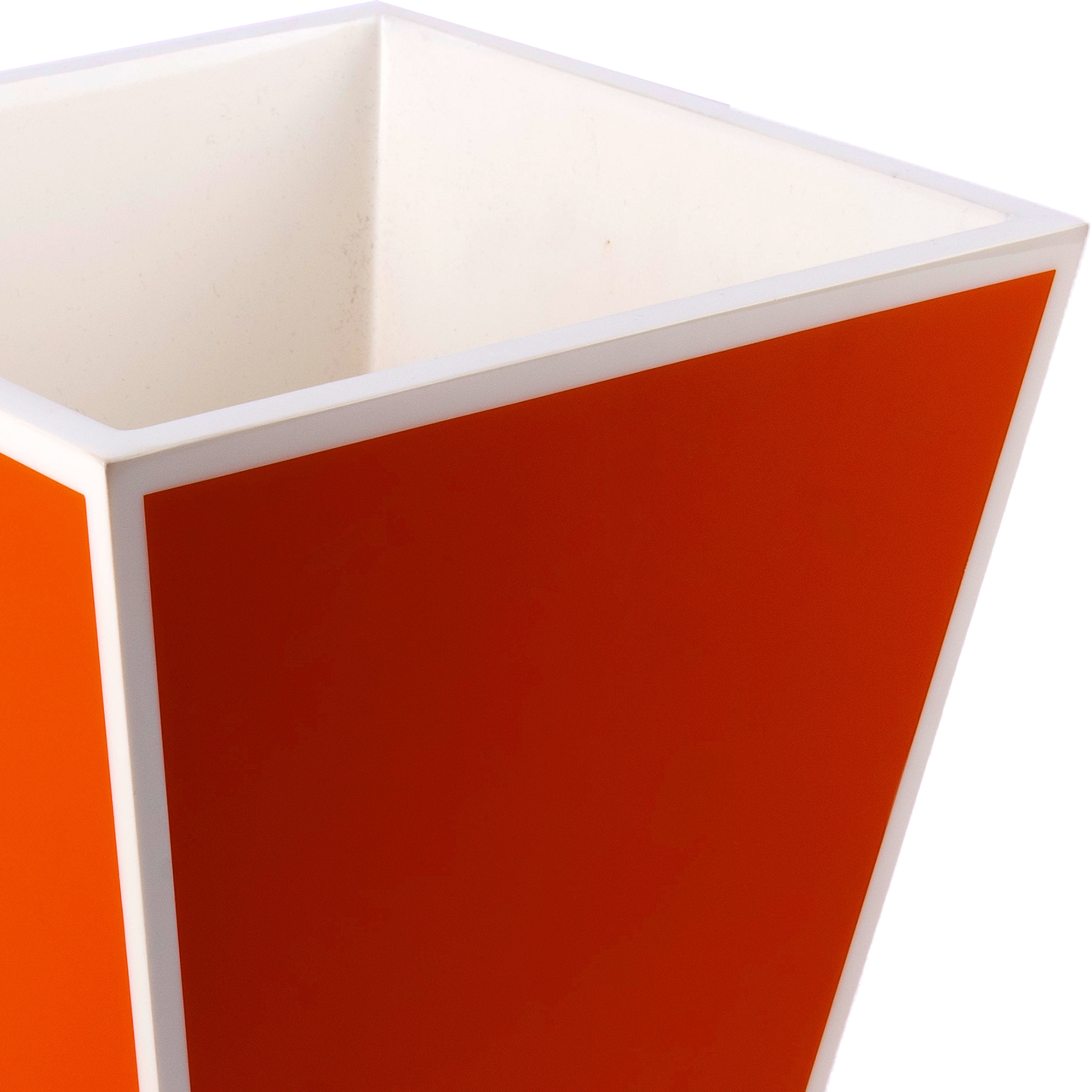 Pacific Connections. A Set of Orange Wastebasket & Tissue Box