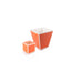 Pacific Connections. A Set of Orange Wastebasket & Tissue Box